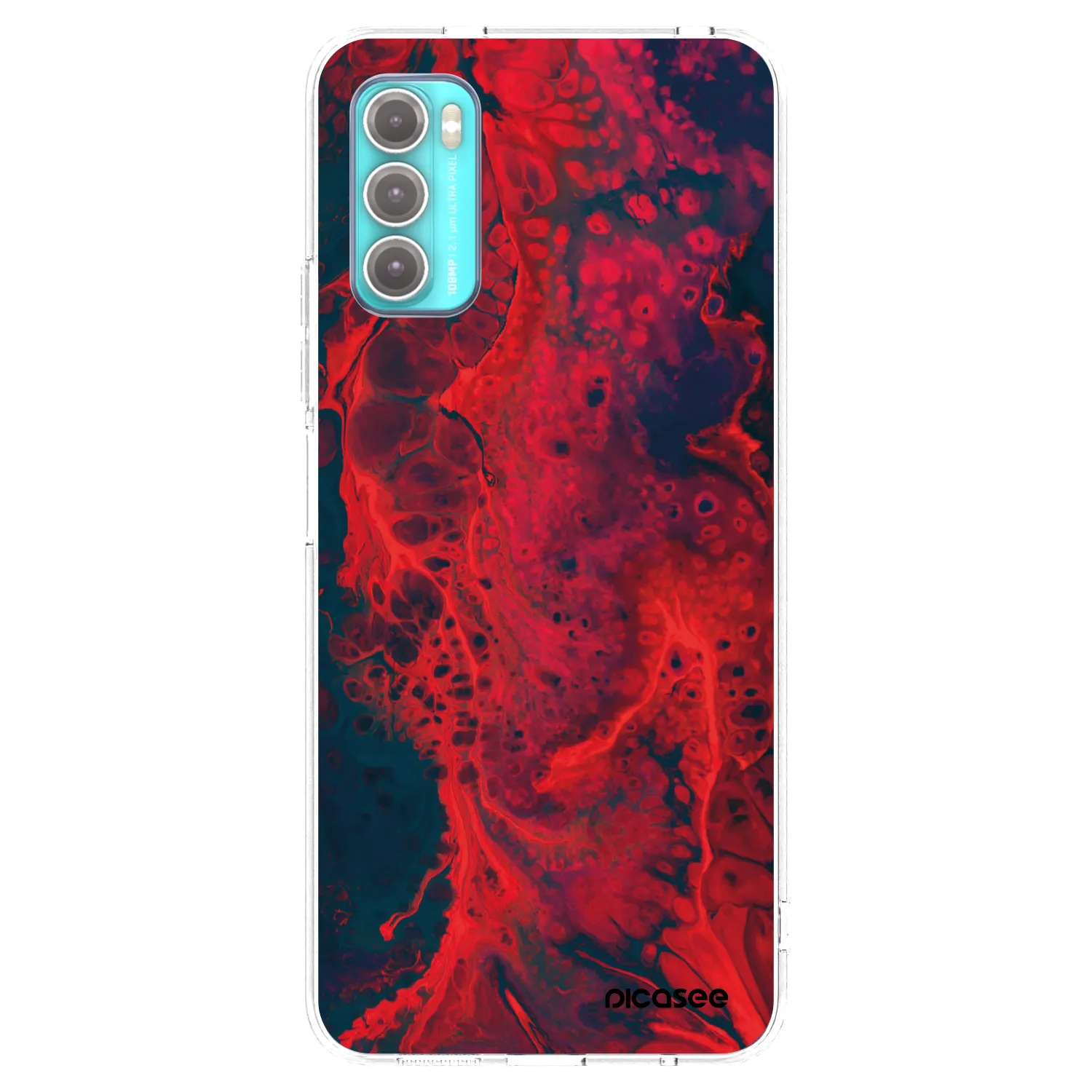 Picasee Motorola Moto G60 Hülle - Transparentes Silikon - Organic red