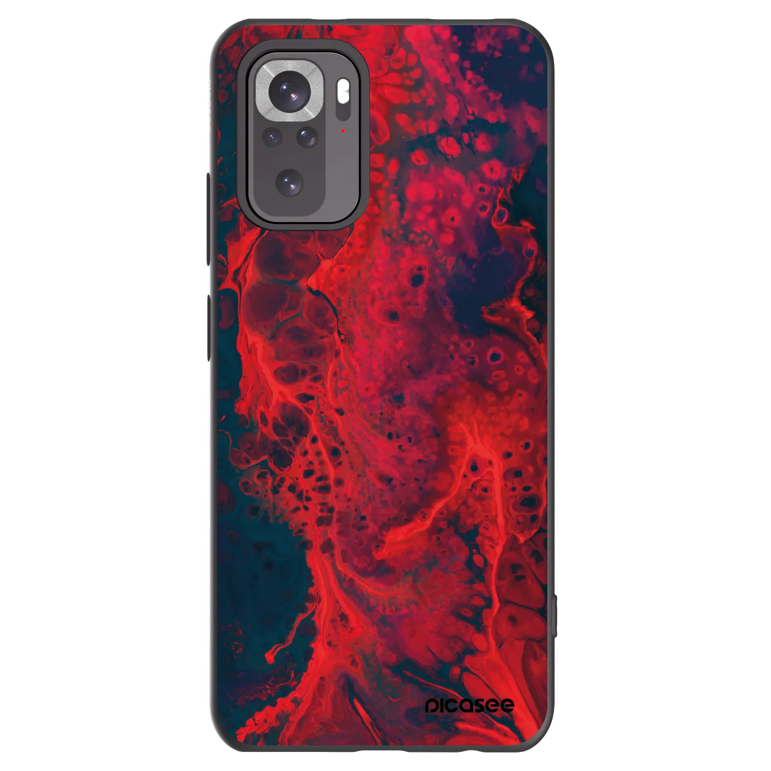 Picasee Xiaomi Redmi Note 11S 4G Hülle - Schwarzes Silikon - Organic red