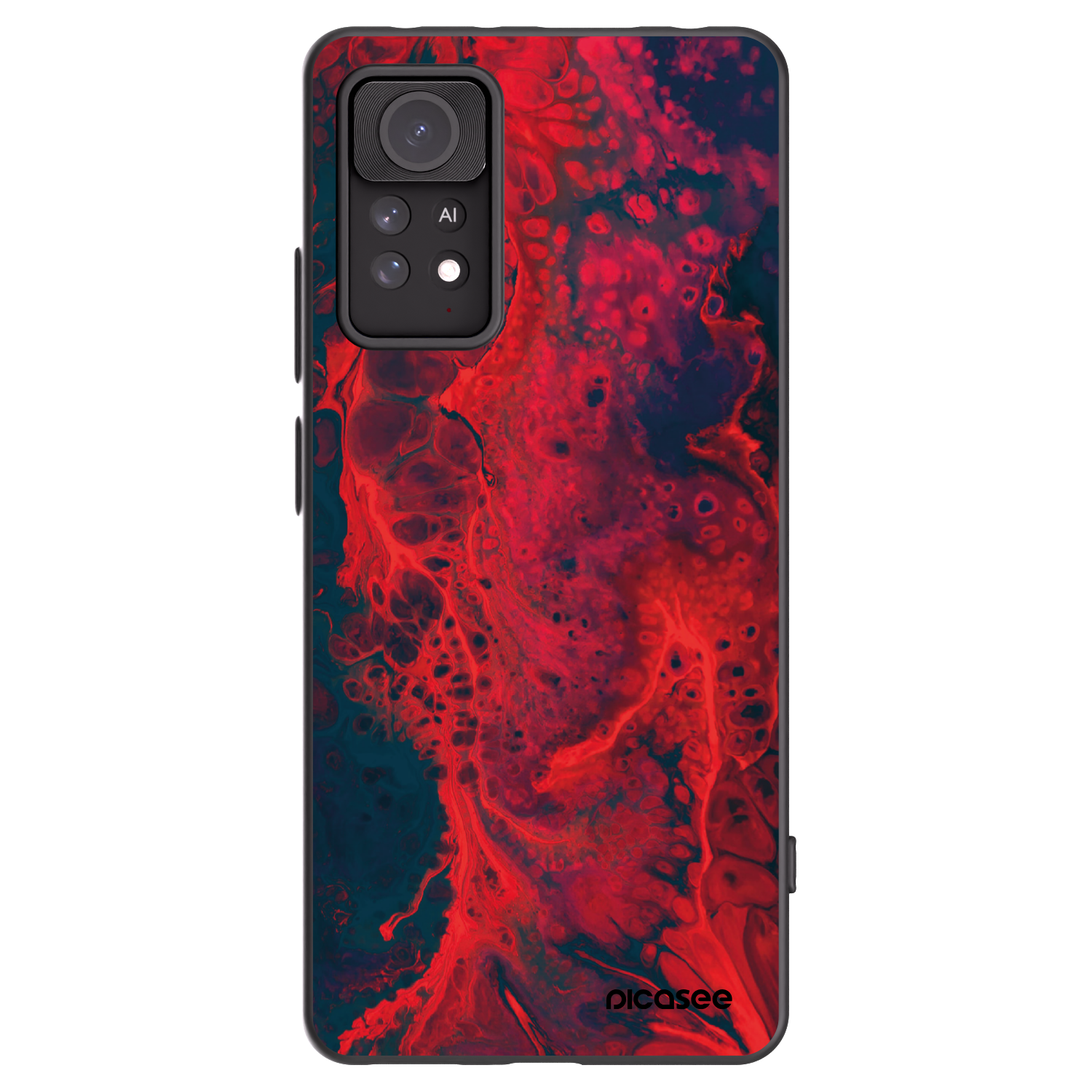 Picasee Xiaomi Redmi Note 11 Pro 5G Hülle - Schwarzes Silikon - Organic red