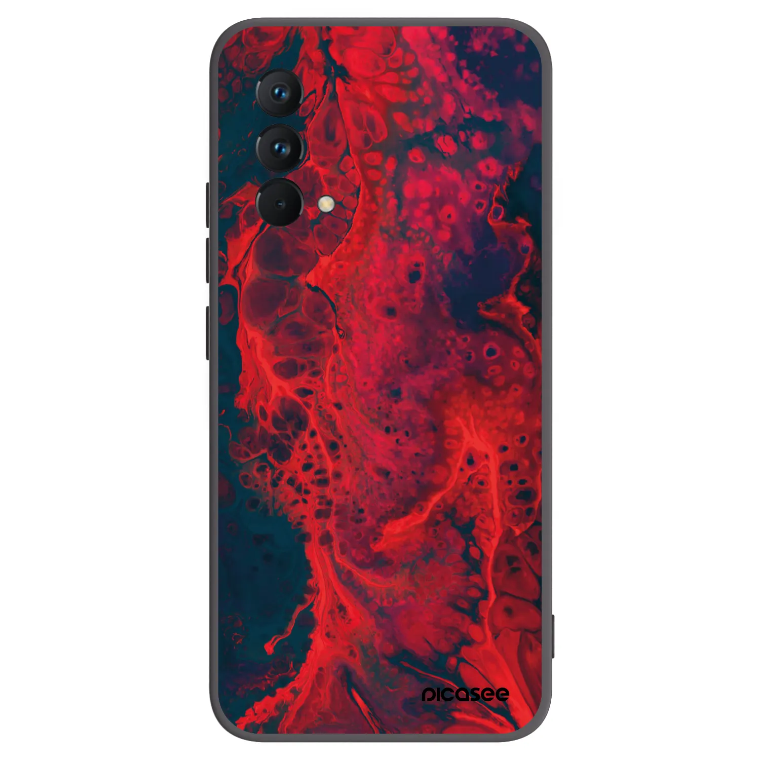 Picasee Realme GT Master Edition 5G Hülle - Schwarzes Silikon - Organic red