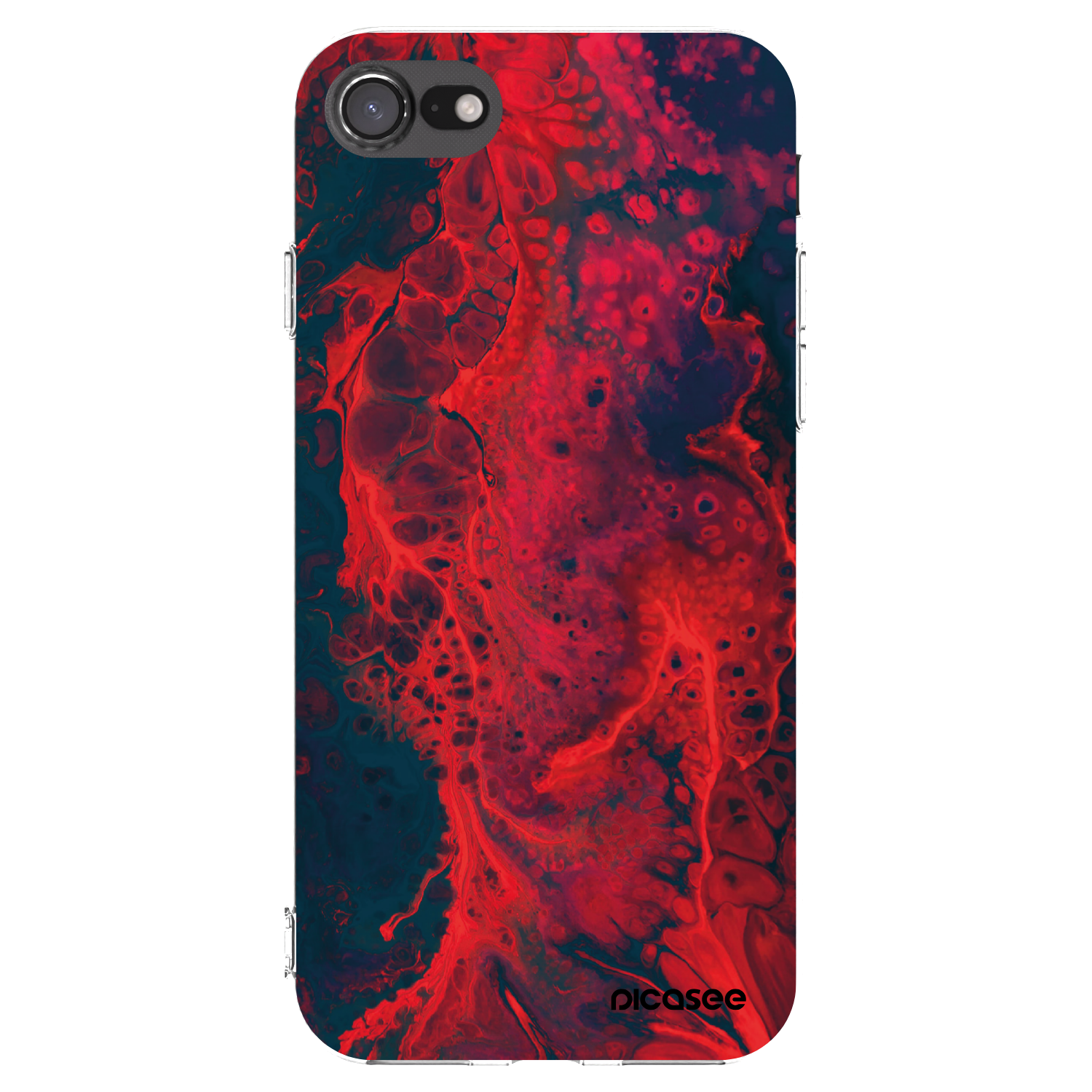 Picasee Apple iPhone SE 2022 Hülle - Transparentes Silikon - Organic red