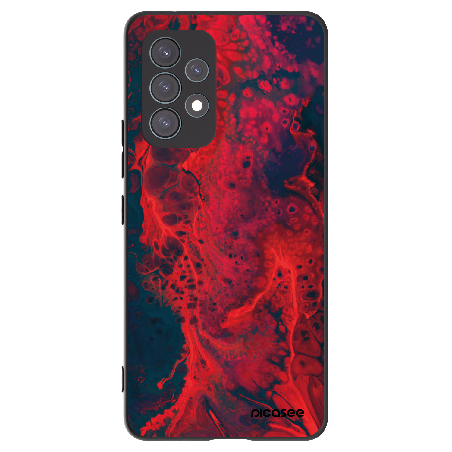 Picasee Samsung Galaxy A53 5G A536 Hülle - Schwarzes Silikon - Organic red