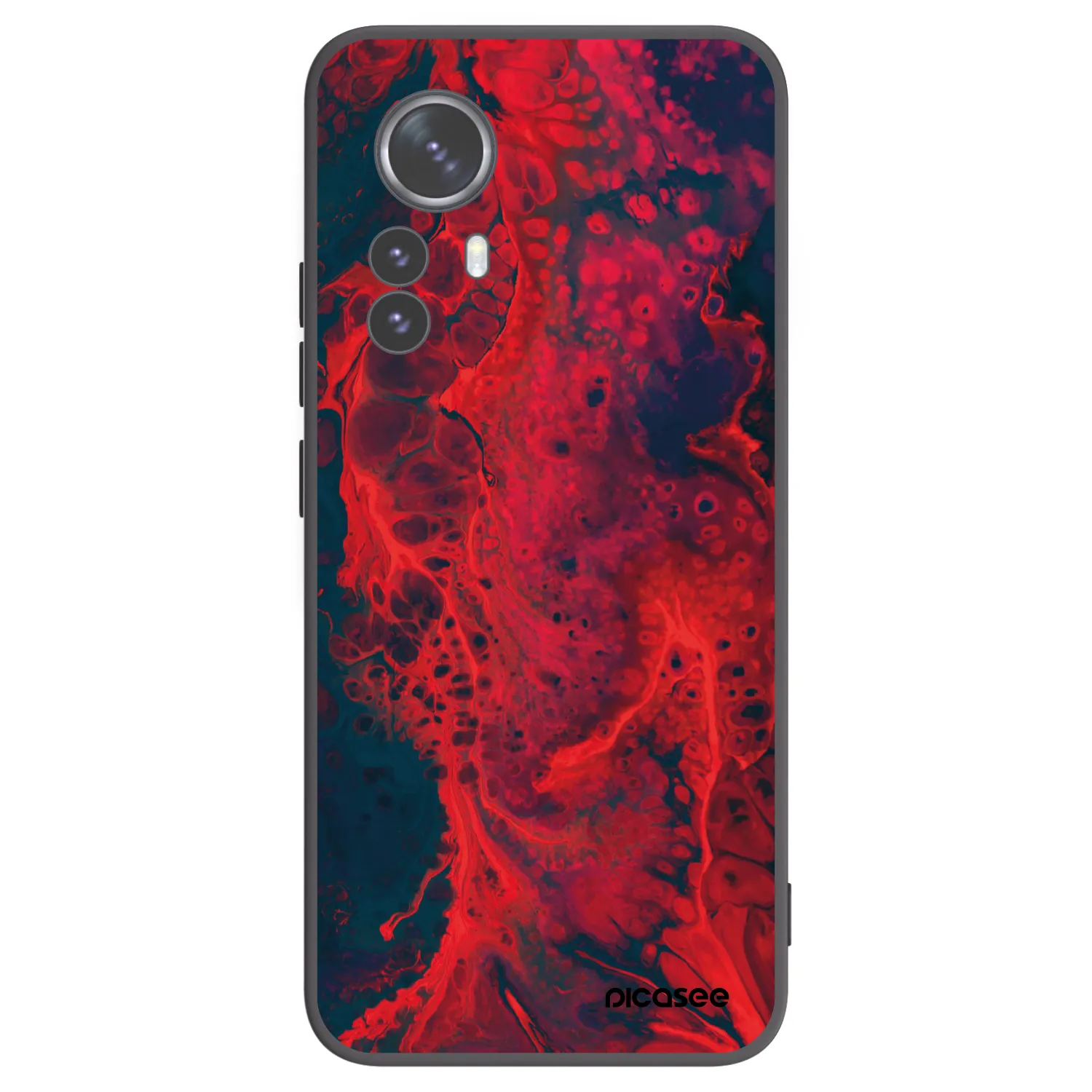 Picasee Xiaomi 12 Pro Hülle - Schwarzes Silikon - Organic red