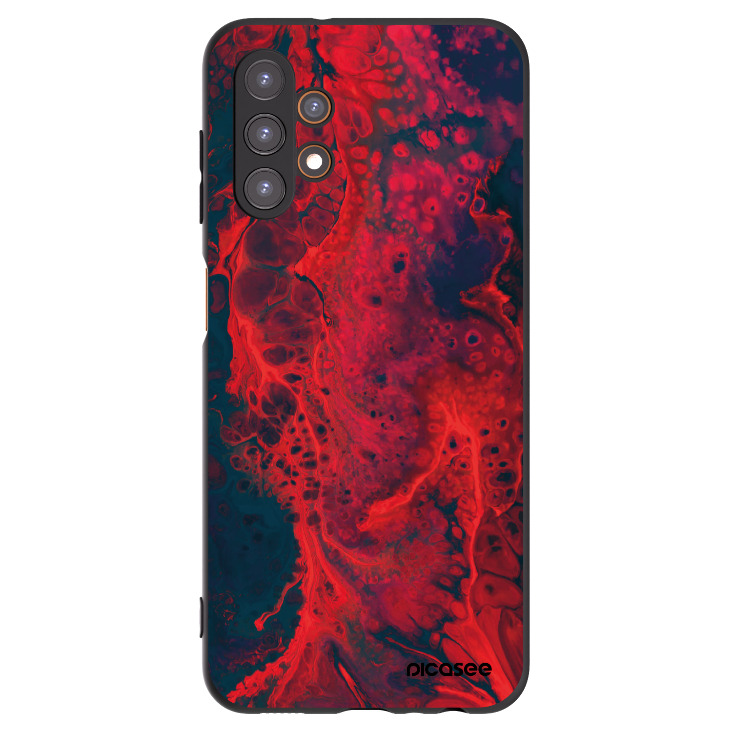 Picasee Samsung Galaxy A13 4G A135 Hülle - Schwarzes Silikon - Organic red