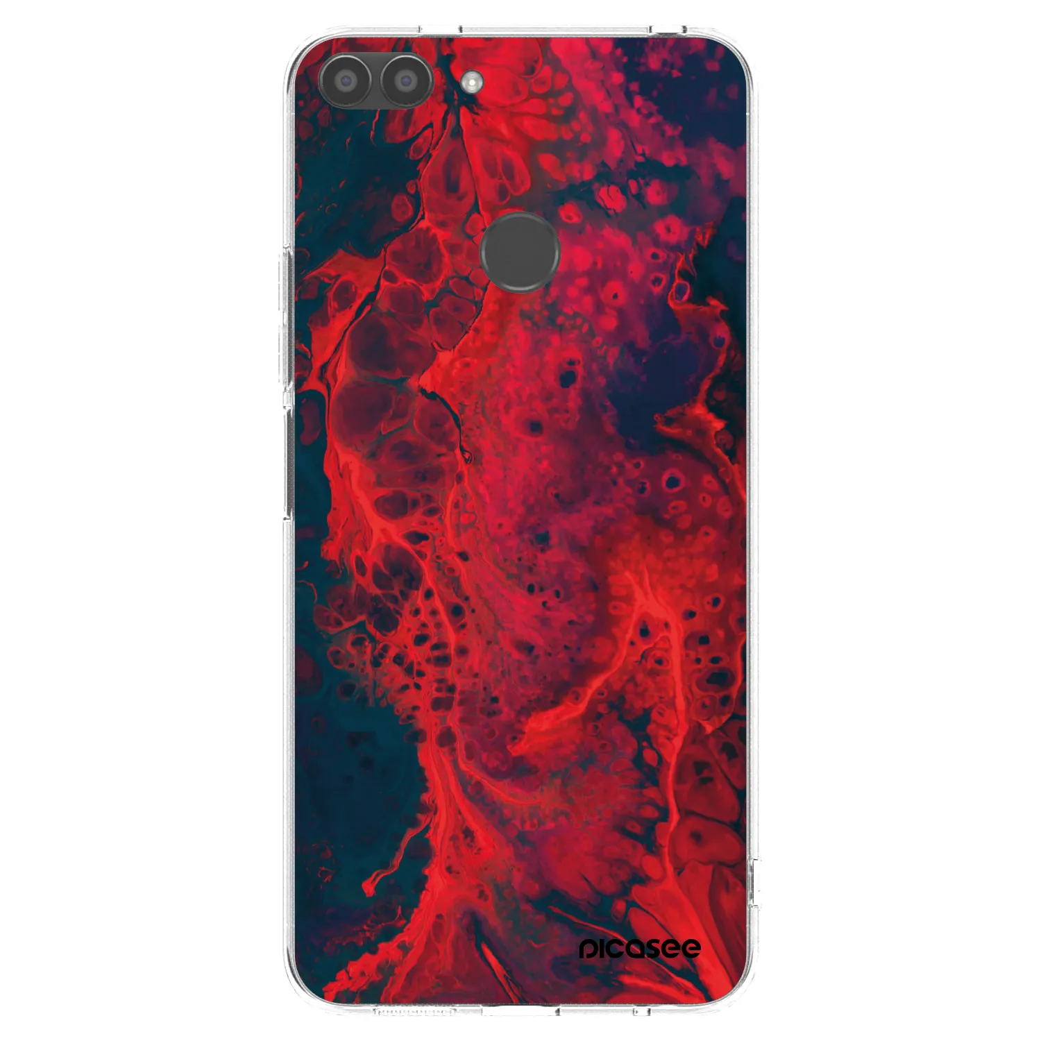 Picasee Huawei P Smart Hülle - Transparentes Silikon - Organic red