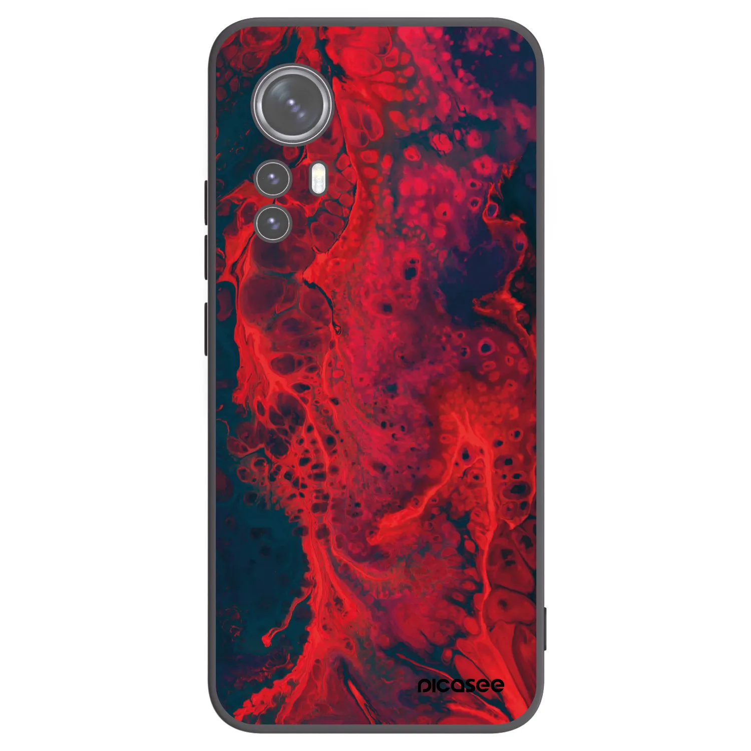 Picasee Xiaomi 12X Hülle - Schwarzes Silikon - Organic red