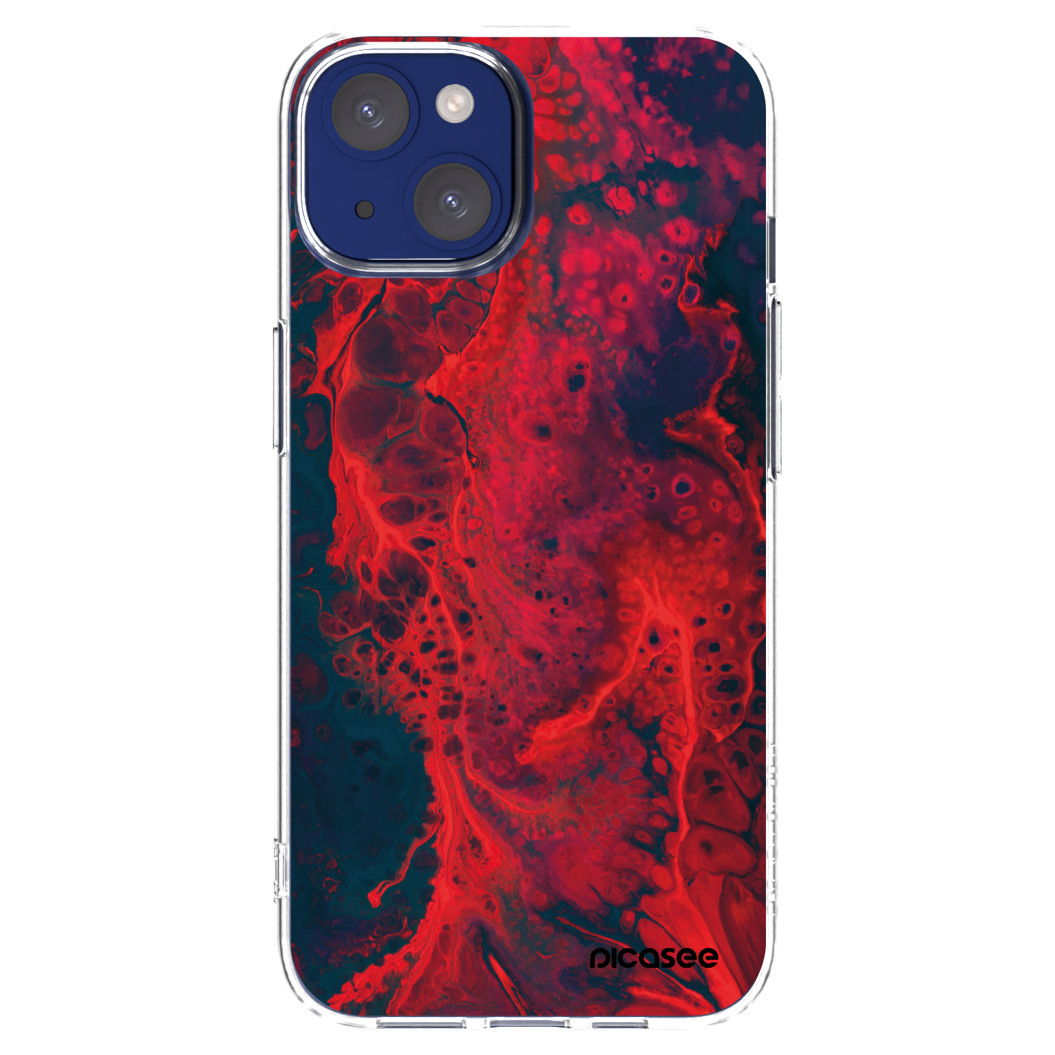 Picasee Apple iPhone 14 Hülle - Transparentes Silikon - Organic red