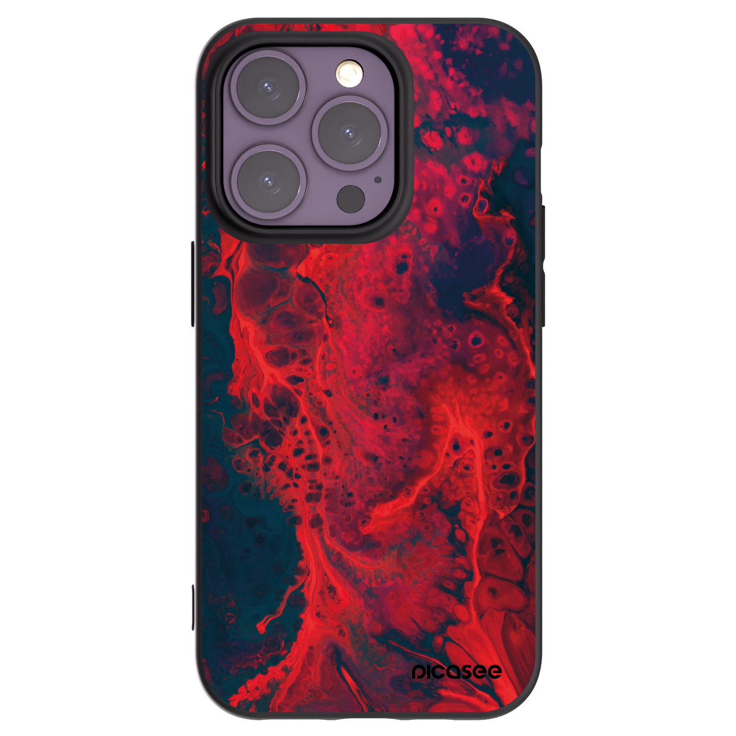 Picasee Apple iPhone 14 Pro Hülle - Schwarzes Silikon - Organic red