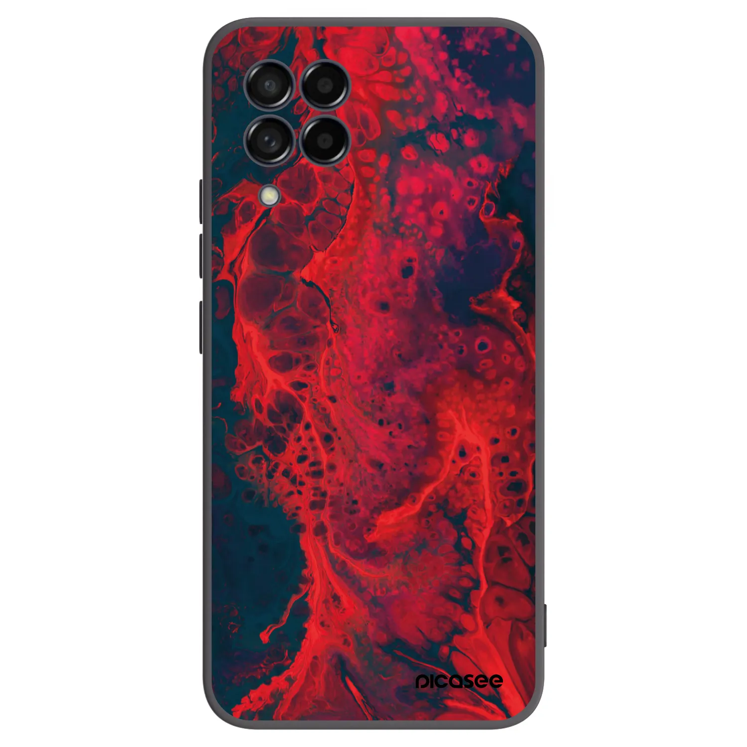 Picasee Samsung Galaxy M53 5G Hülle - Schwarzes Silikon - Organic red