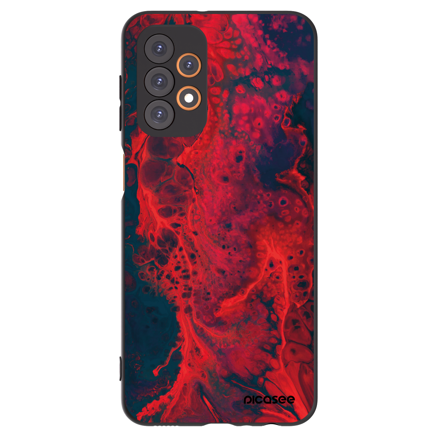 Picasee Samsung Galaxy A23 A235F 4G Hülle - Schwarzes Silikon - Organic red