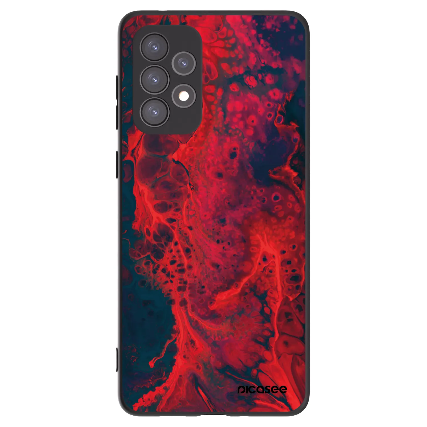 Picasee Samsung Galaxy A73 5G Hülle - Schwarzes Silikon - Organic red