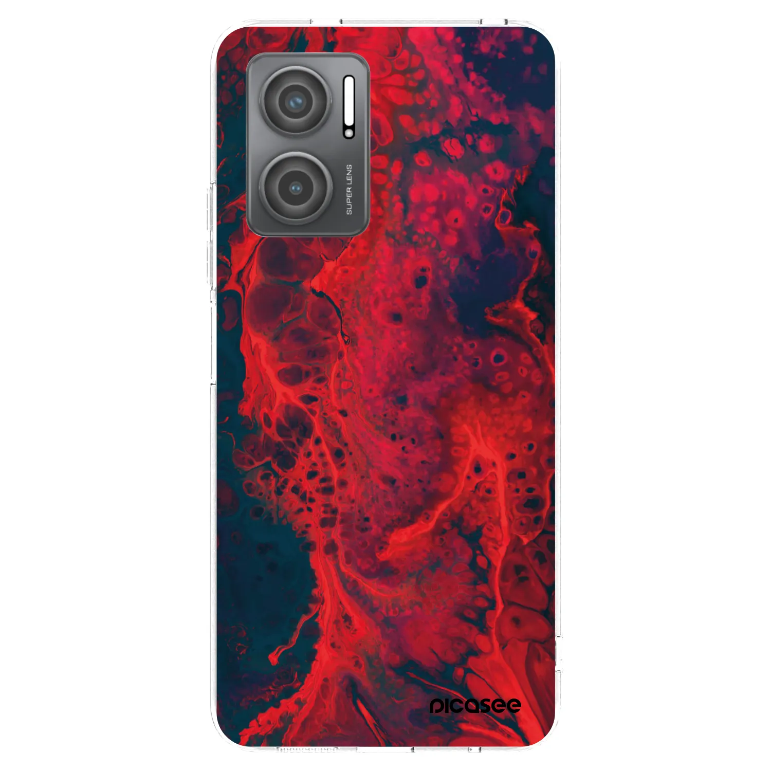 Picasee Xiaomi Redmi 10 5G Hülle - Transparentes Silikon - Organic red