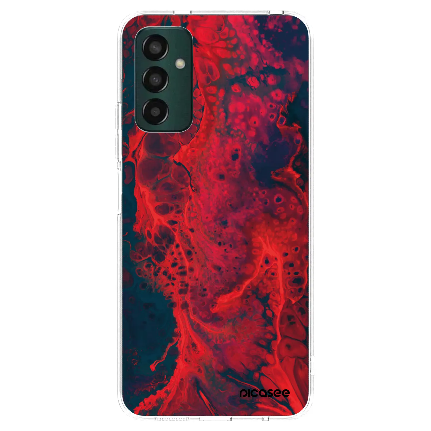 Picasee Samsung Galaxy M23 5G Hülle - Transparentes Silikon - Organic red