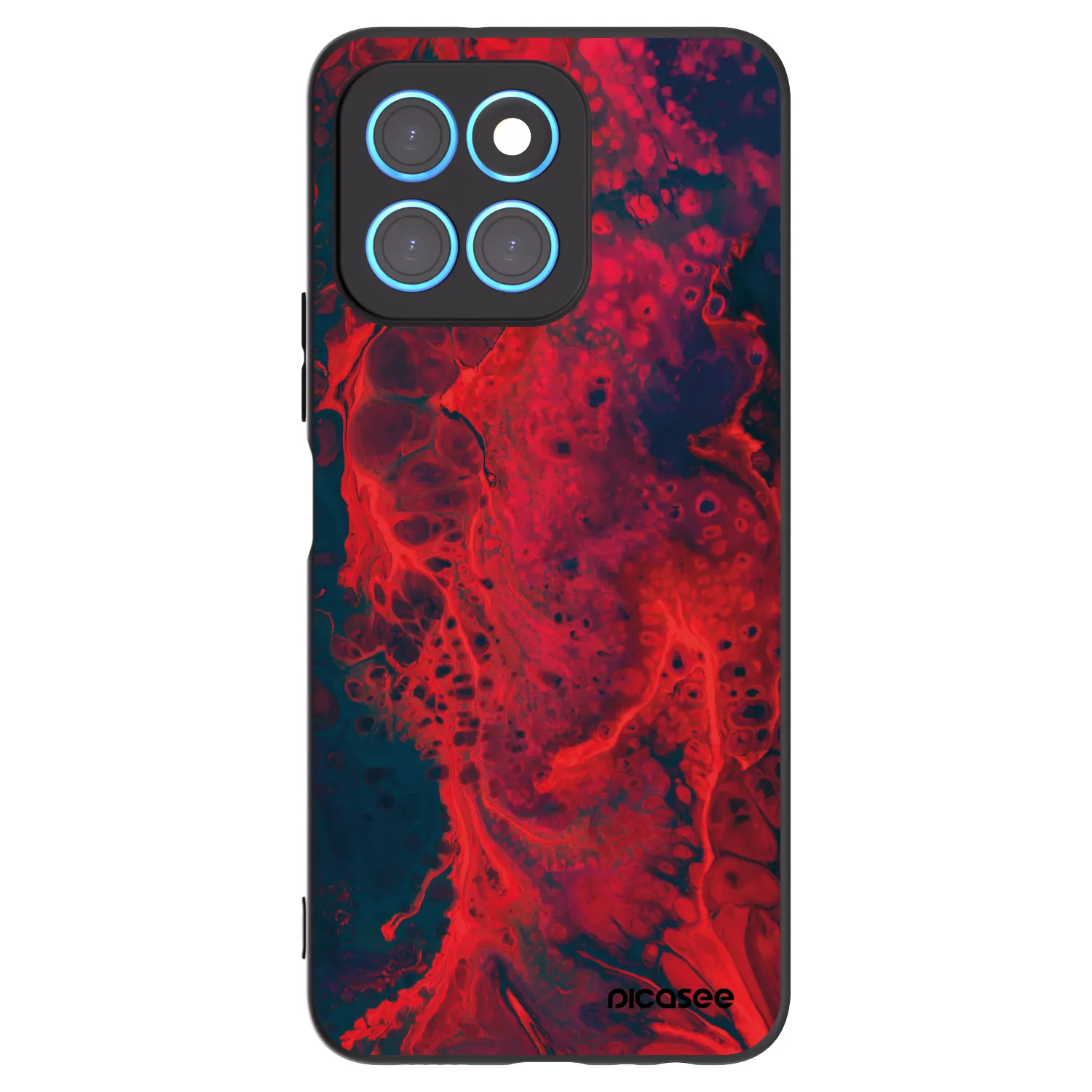 Picasee Honor X6 Hülle - Schwarzes Silikon - Organic red