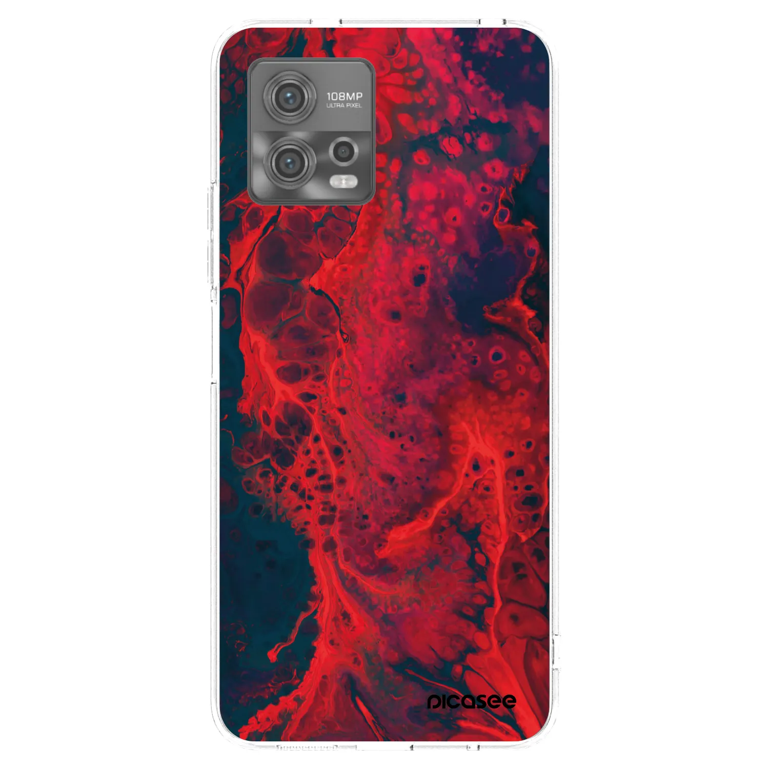 Picasee Motorola Moto G72 Hülle - Transparentes Silikon - Organic red