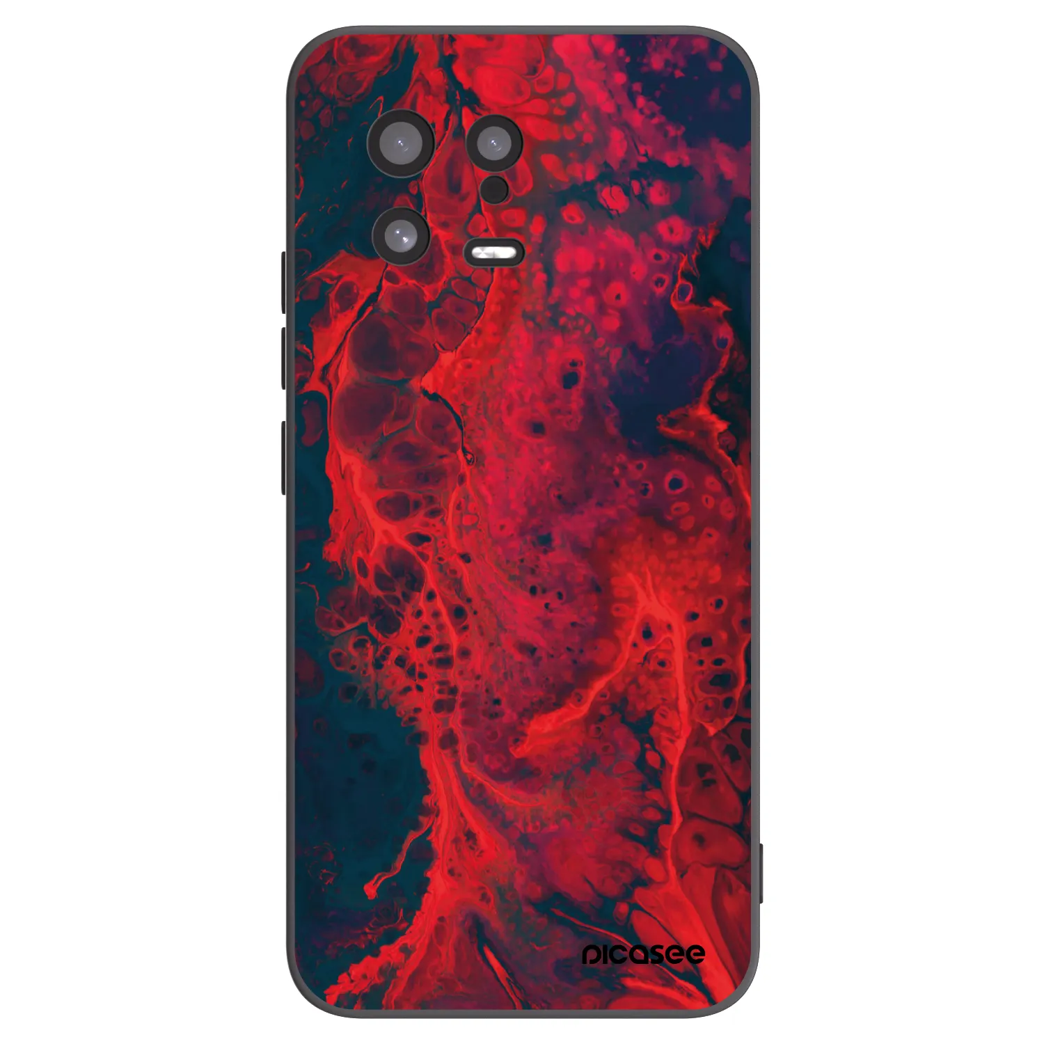 Picasee Xiaomi 13 Hülle - Schwarzes Silikon - Organic red
