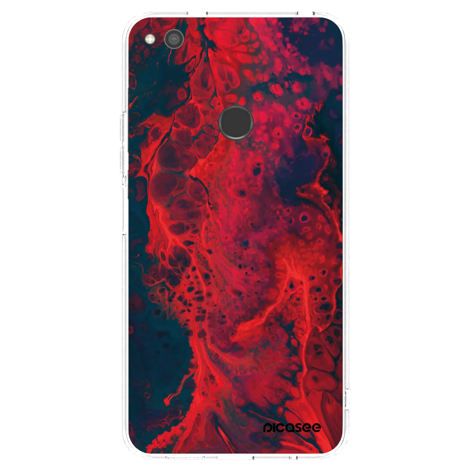 Picasee Huawei P9 Lite 2017 Hülle - Transparentes Silikon - Organic red