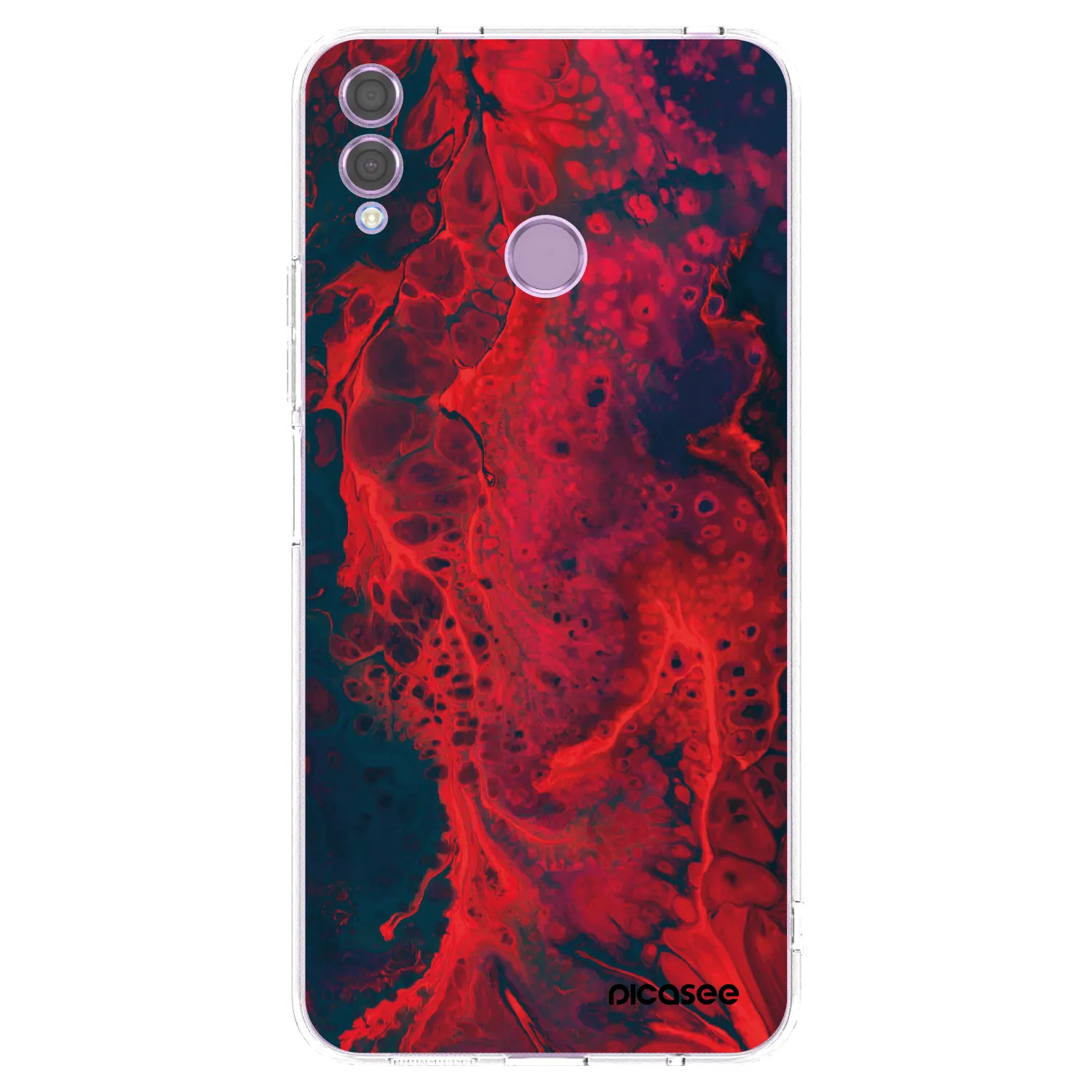 Picasee Honor 8X Hülle - Transparentes Silikon - Organic red
