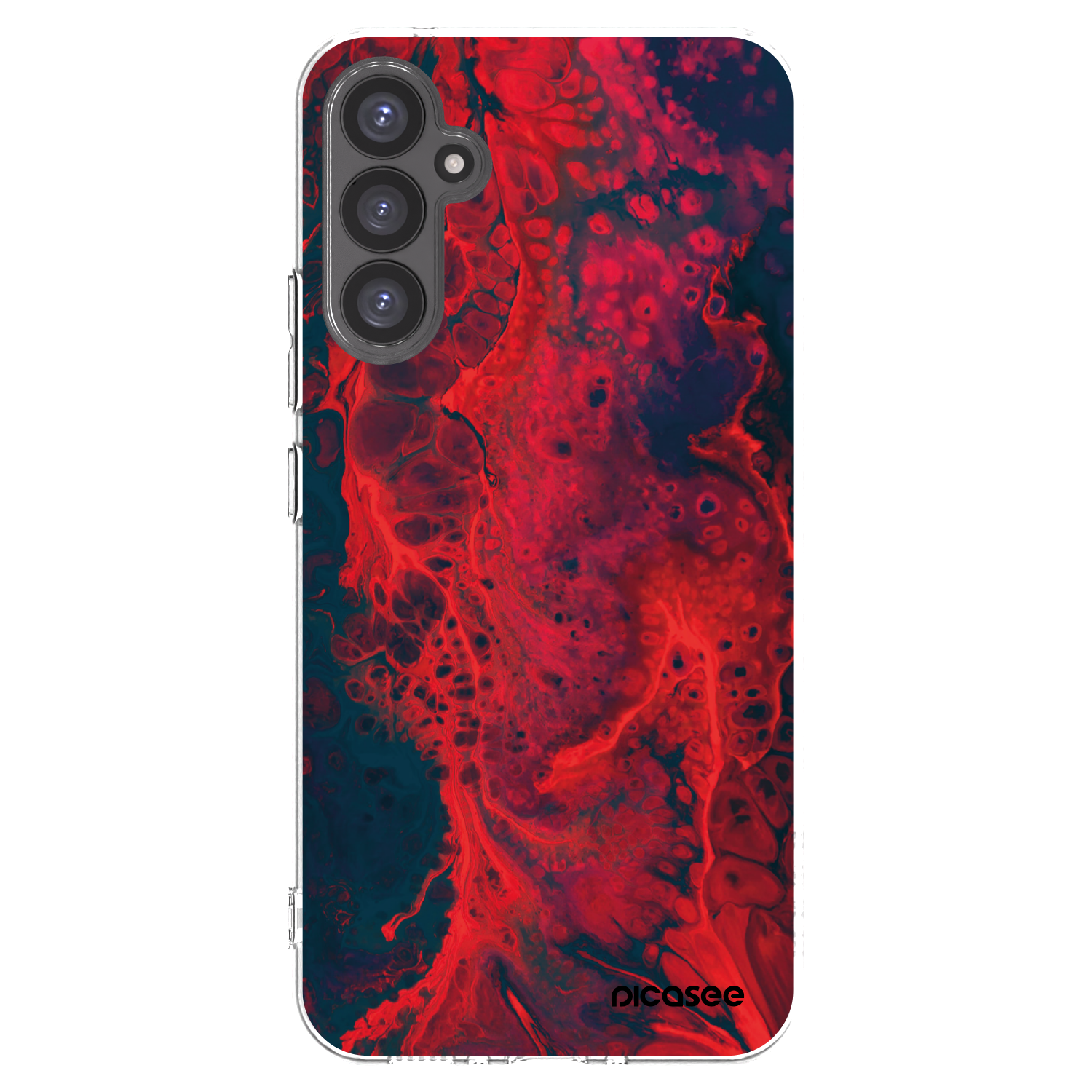 Picasee Samsung Galaxy A34 5G A346B Hülle - Transparentes Silikon - Organic red