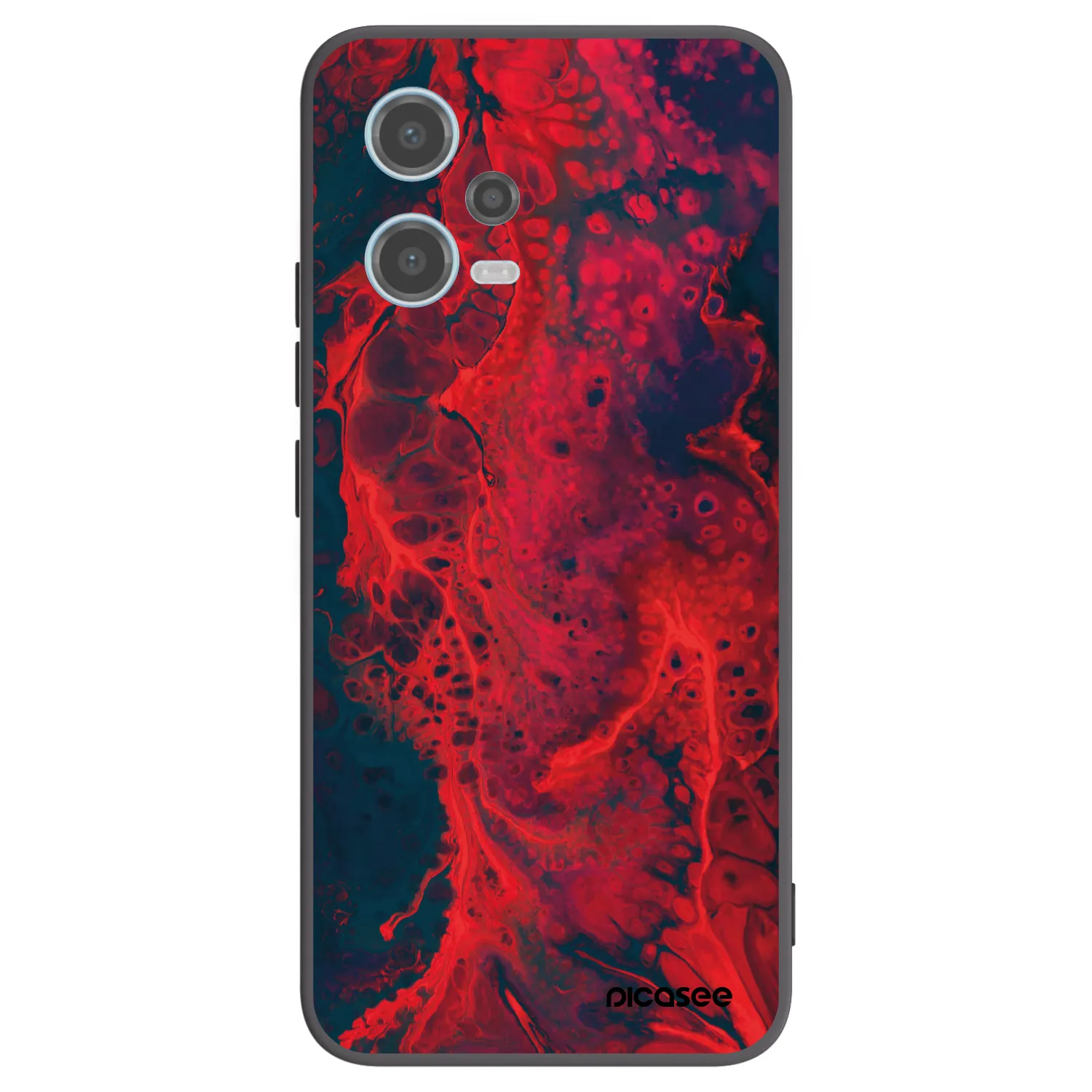 Picasee Xiaomi Redmi Note 12 5G Hülle - Schwarzes Silikon - Organic red