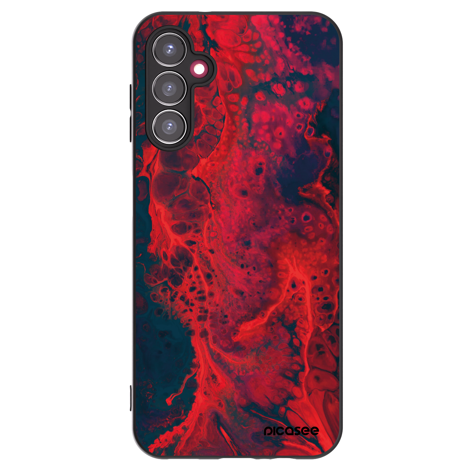 Picasee Samsung Galaxy A14 4G A145R Hülle - Schwarzes Silikon - Organic red