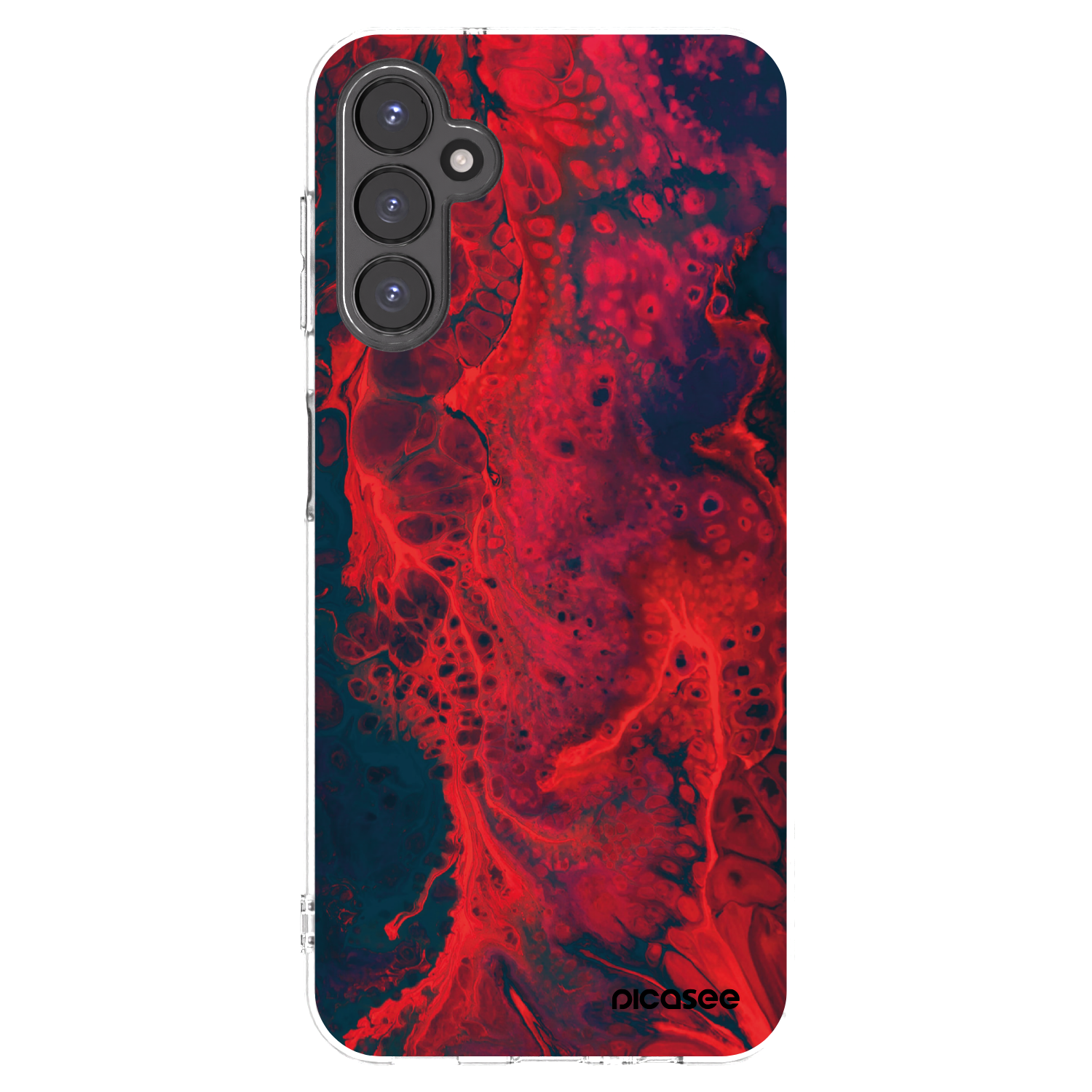 Picasee Samsung Galaxy A14 5G A146P Hülle - Transparentes Silikon - Organic red