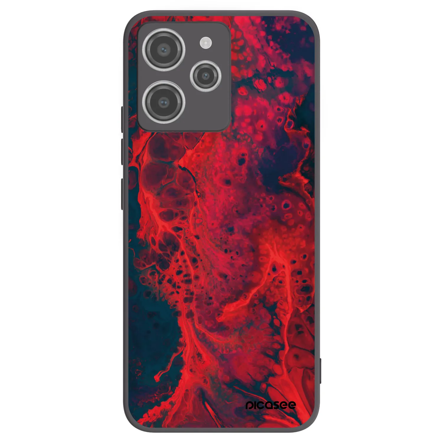 Picasee Xiaomi Redmi 12 4G Hülle - Schwarzes Silikon - Organic red