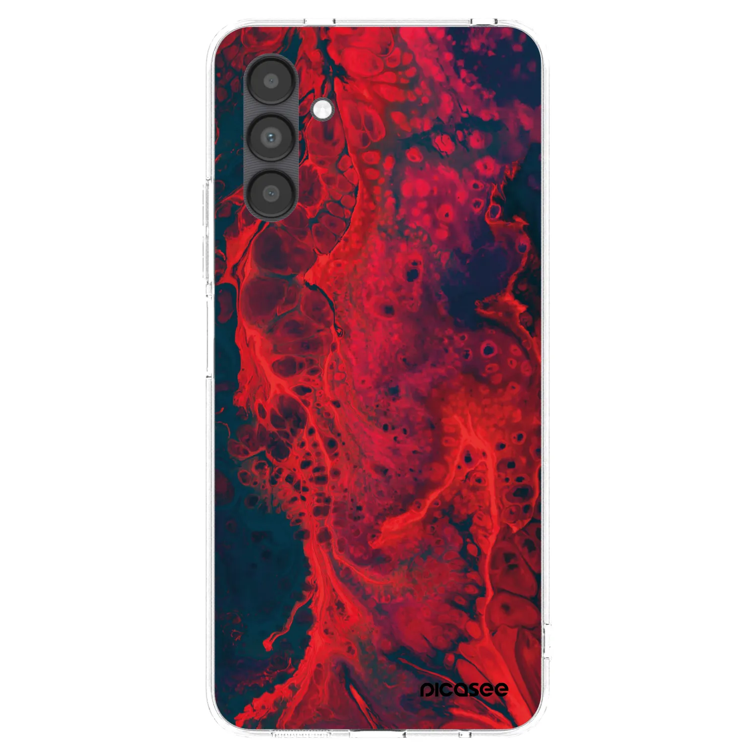 Picasee Samsung Galaxy A04s A047F Hülle - Transparentes Silikon - Organic red