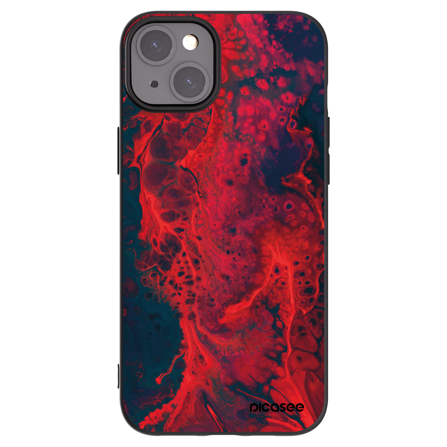 Picasee Apple iPhone 15 Plus Hülle - Schwarzes Silikon - Organic red
