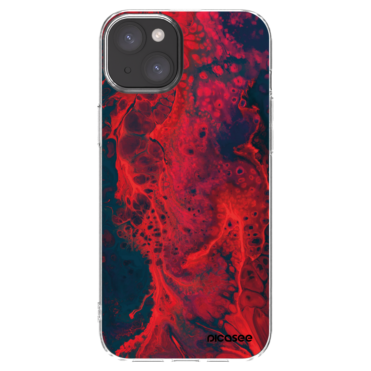 Picasee Apple iPhone 15 Plus Hülle - Transparentes Silikon - Organic red