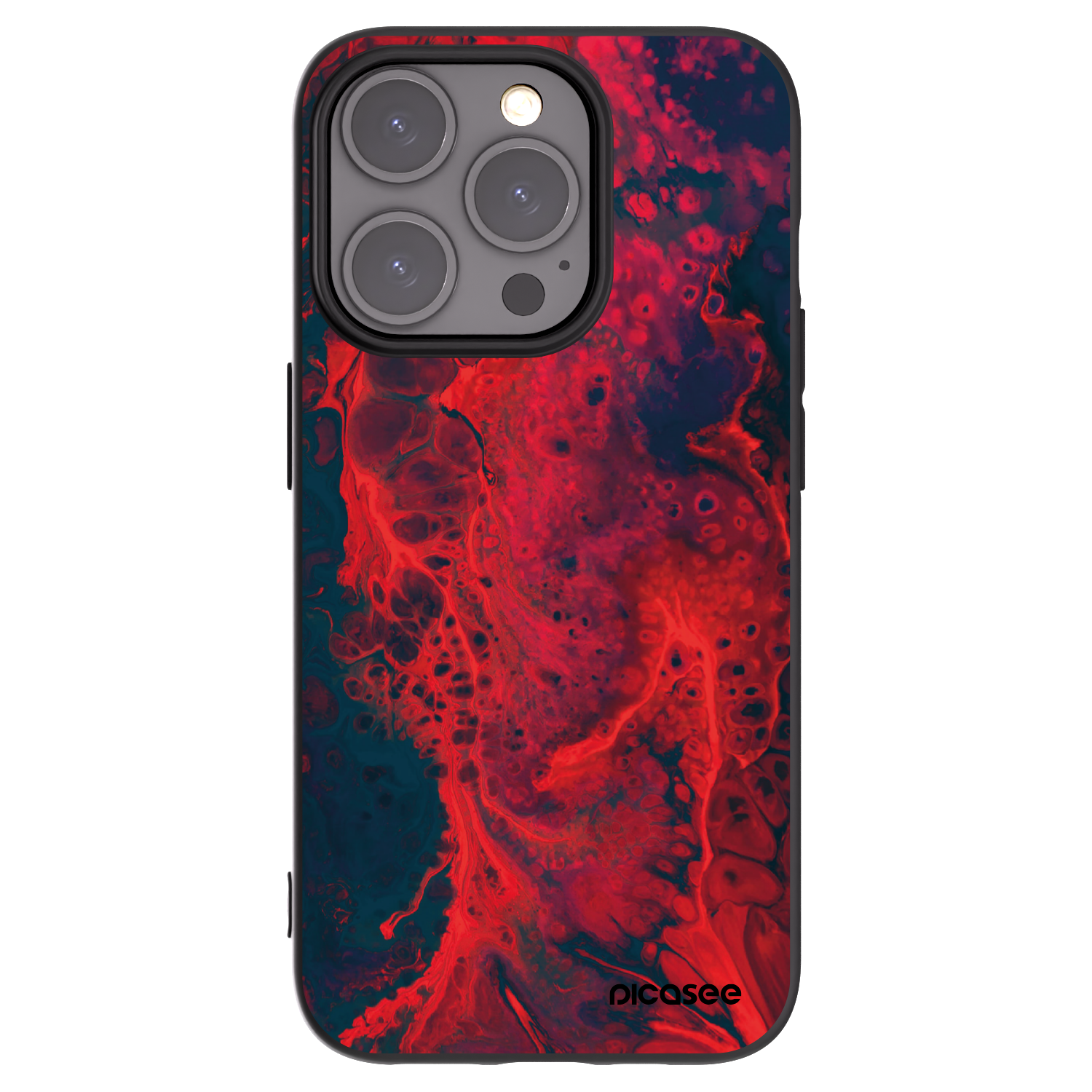Picasee Apple iPhone 15 Pro Hülle - Schwarzes Silikon - Organic red