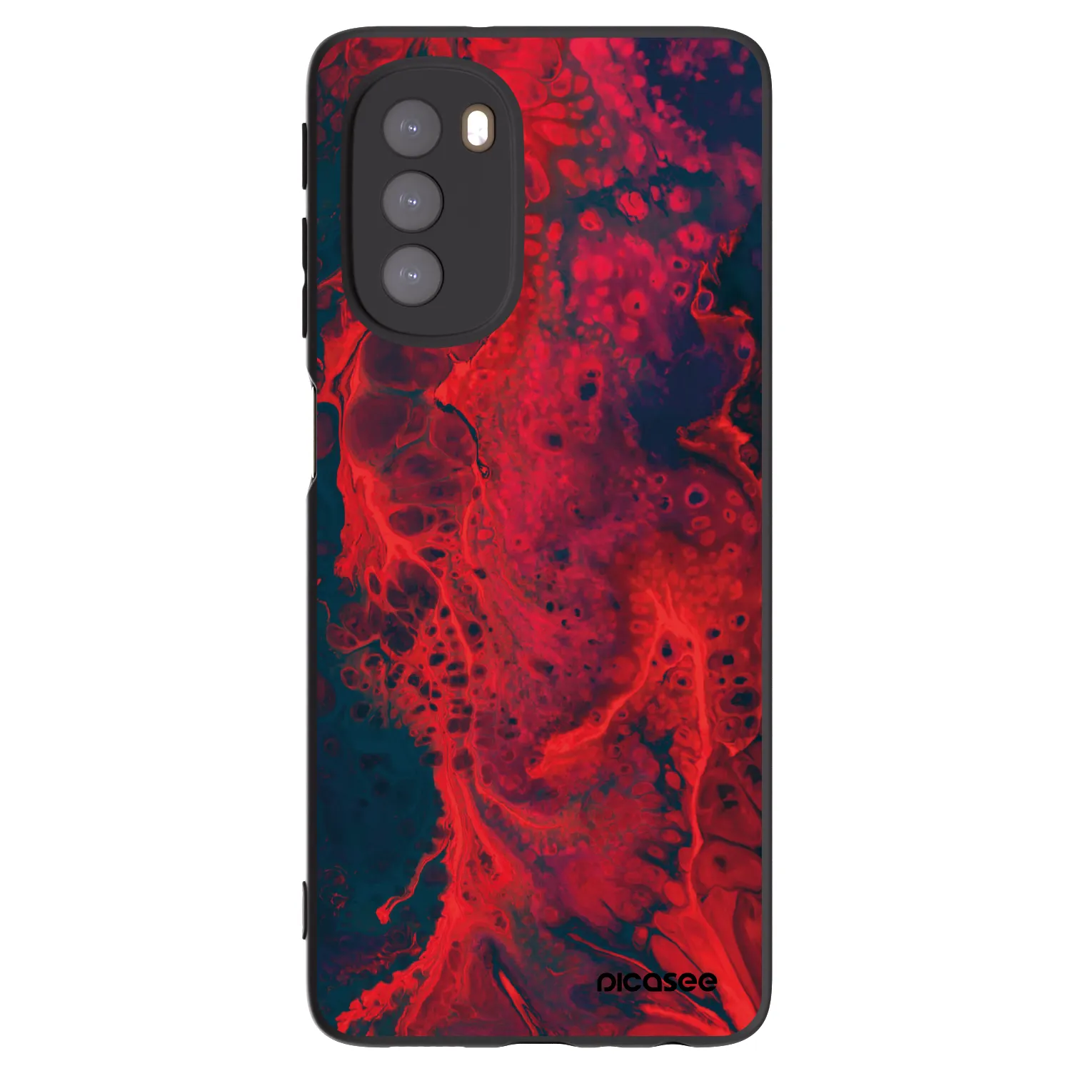 Picasee Motorola Moto G51 Hülle - Schwarzes Silikon - Organic red