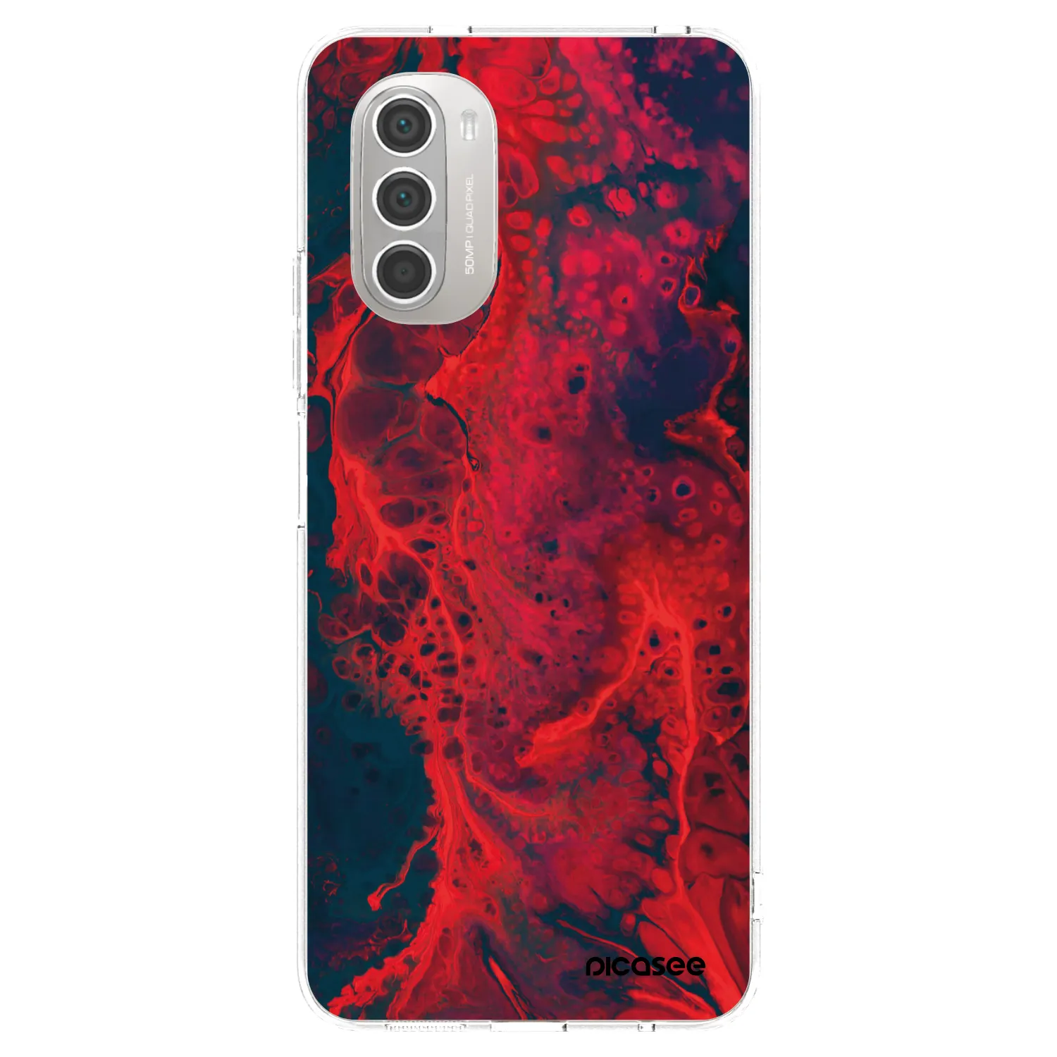 Picasee Motorola Moto G51 Hülle - Transparentes Silikon - Organic red