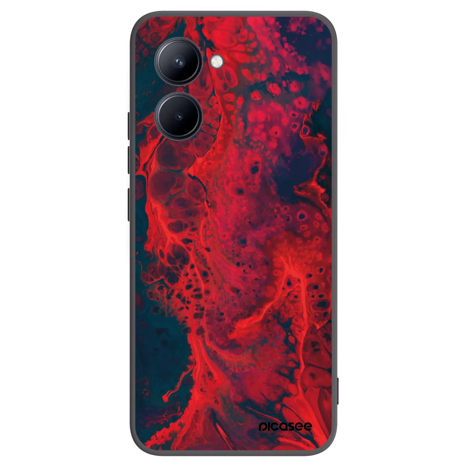 Picasee Realme C33 (2023) Hülle - Schwarzes Silikon - Organic red