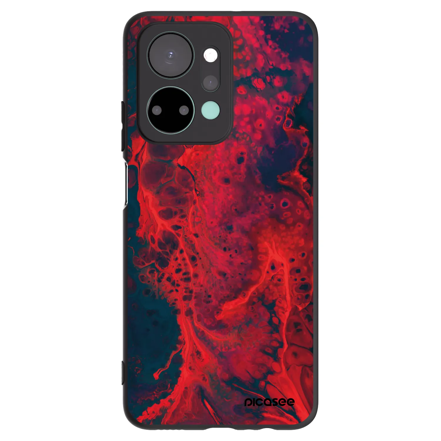 Picasee Honor X7a Hülle - Schwarzes Silikon - Organic red