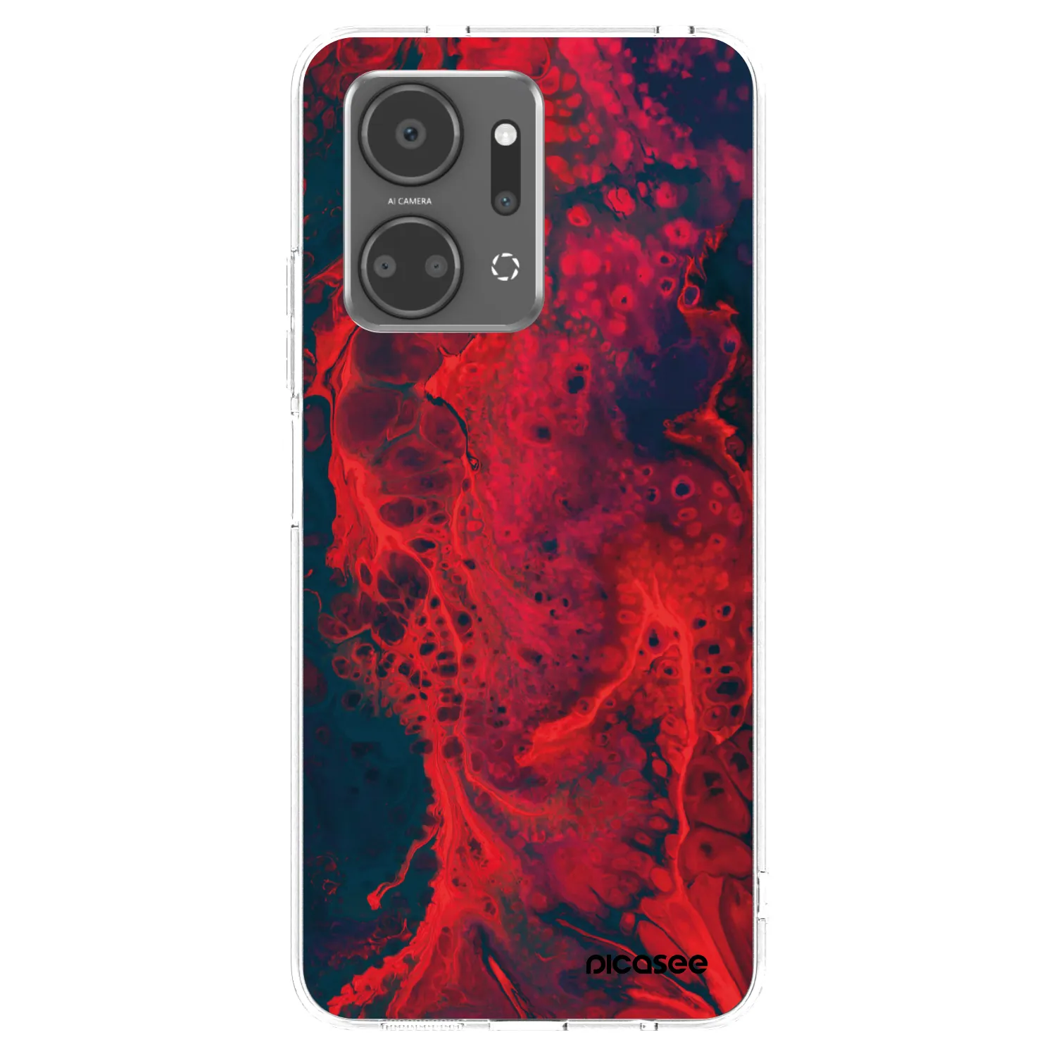 Picasee Honor X7a Hülle - Transparentes Silikon - Organic red