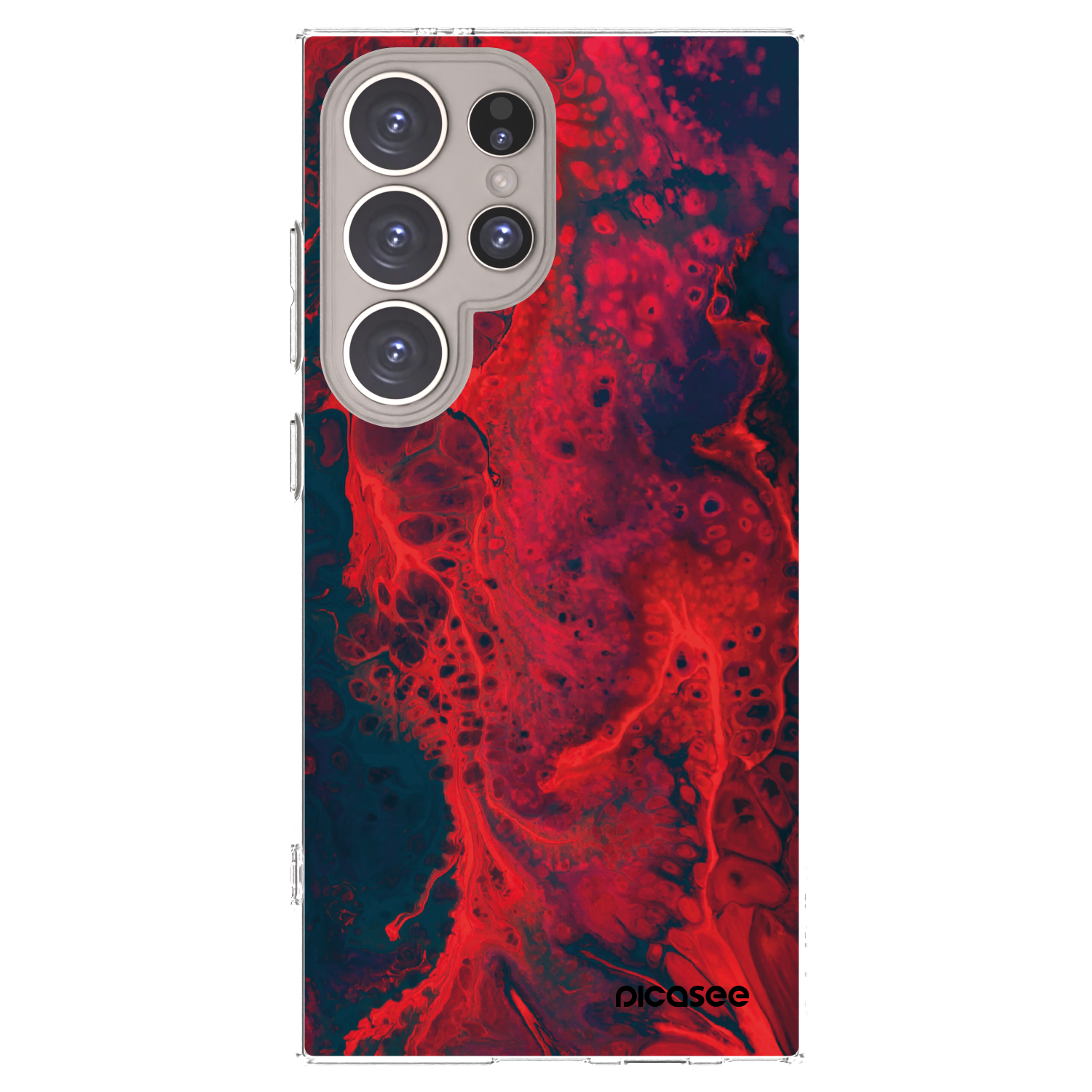 Picasee Samsung Galaxy S24 Ultra S928B 5G Hülle - Transparentes Silikon - Organic red