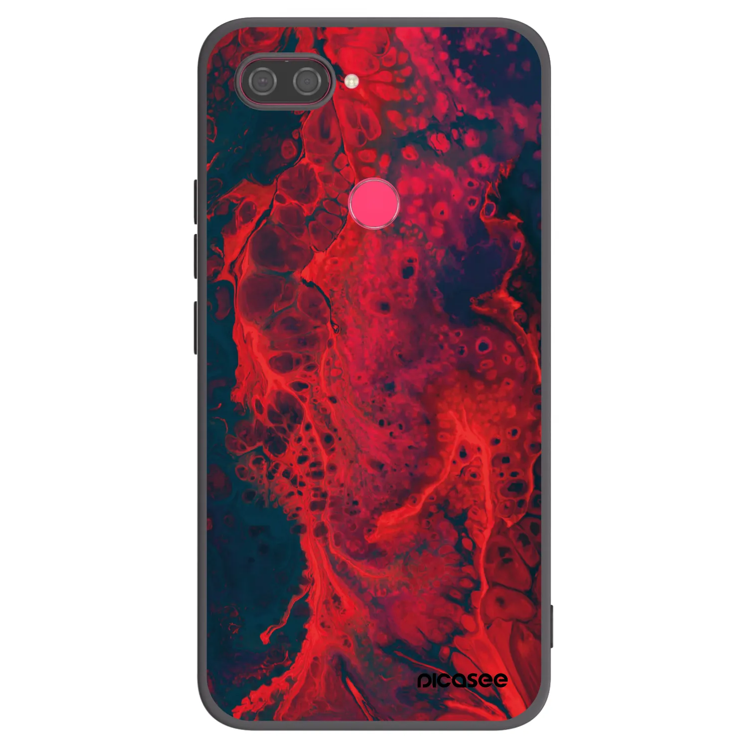 Picasee Xiaomi Mi 8 Lite Hülle - Schwarzes Silikon - Organic red
