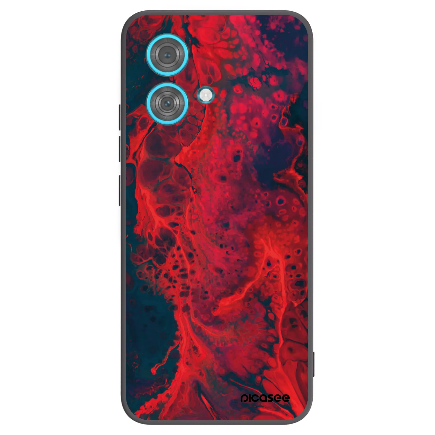 Picasee Motorola Edge 40 Neo Hülle - Schwarzes Silikon - Organic red