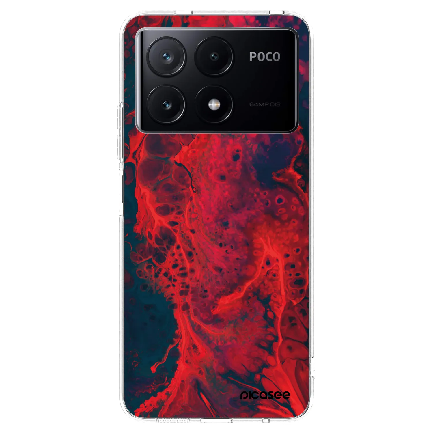 Picasee Xiaomi Poco X6 Pro Hülle - Transparentes Silikon - Organic red