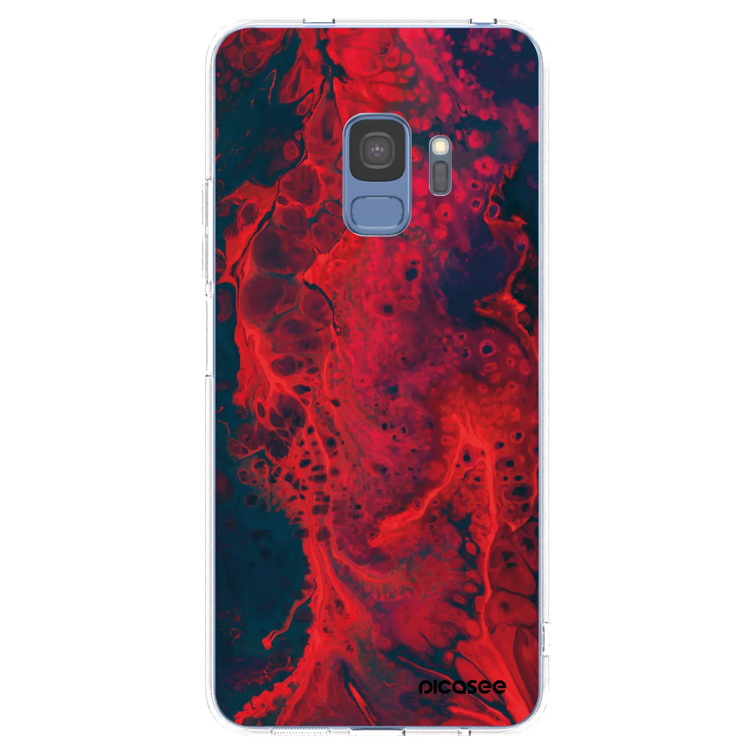 Picasee Samsung Galaxy S9 G960F Hülle - Transparentes Silikon - Organic red
