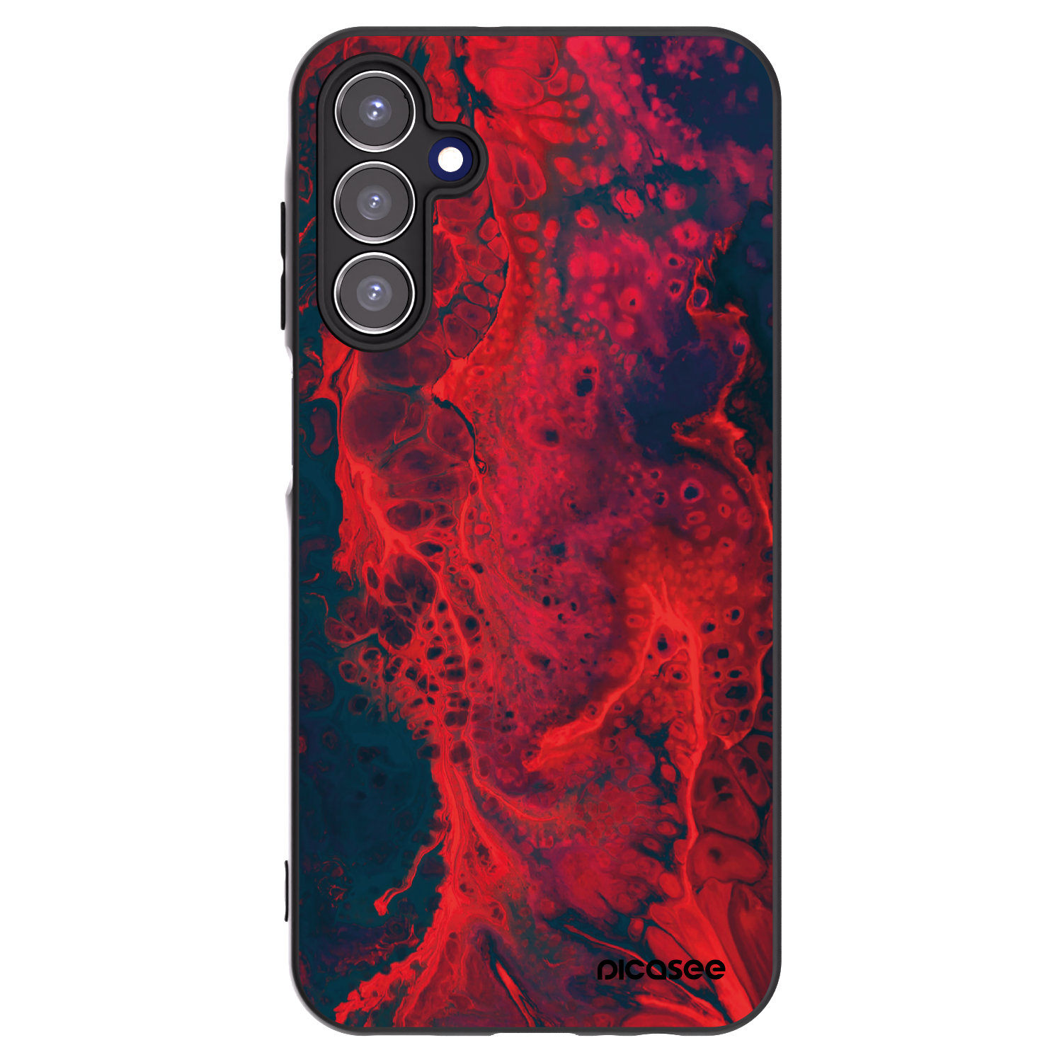 Picasee Samsung Galaxy A15 A155F 4G Hülle - Schwarzes Silikon - Organic red