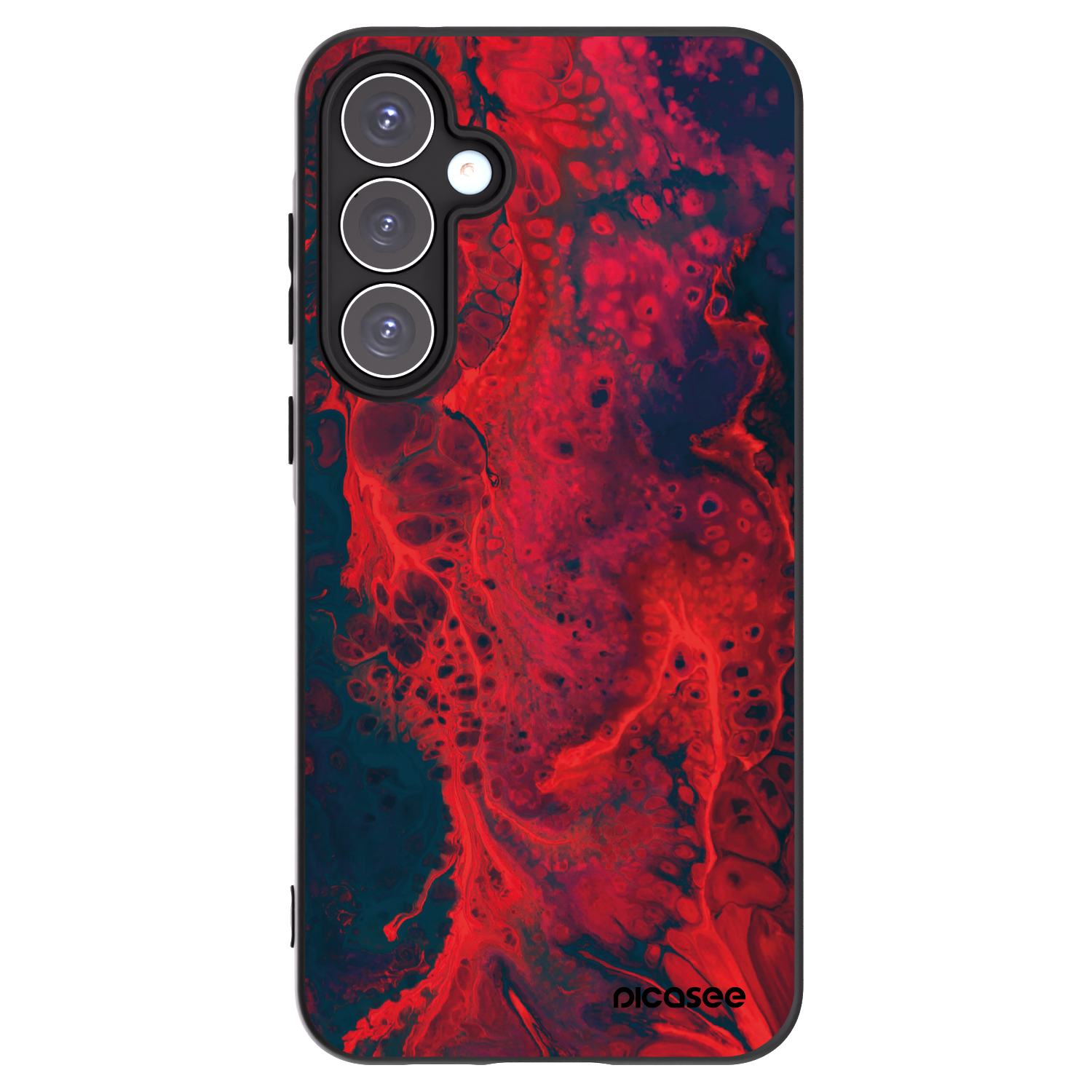 Picasee Samsung Galaxy A55 5G A556B Hülle - Schwarzes Silikon - Organic red