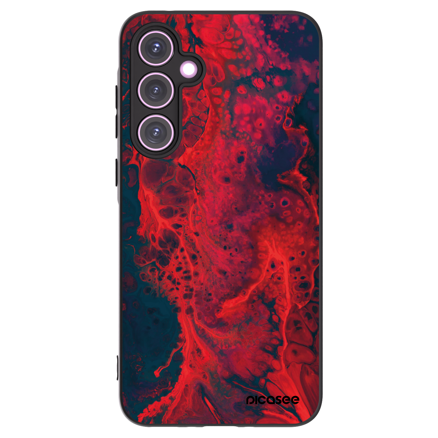 Picasee Samsung Galaxy A35 5G A356B Hülle - Schwarzes Silikon - Organic red