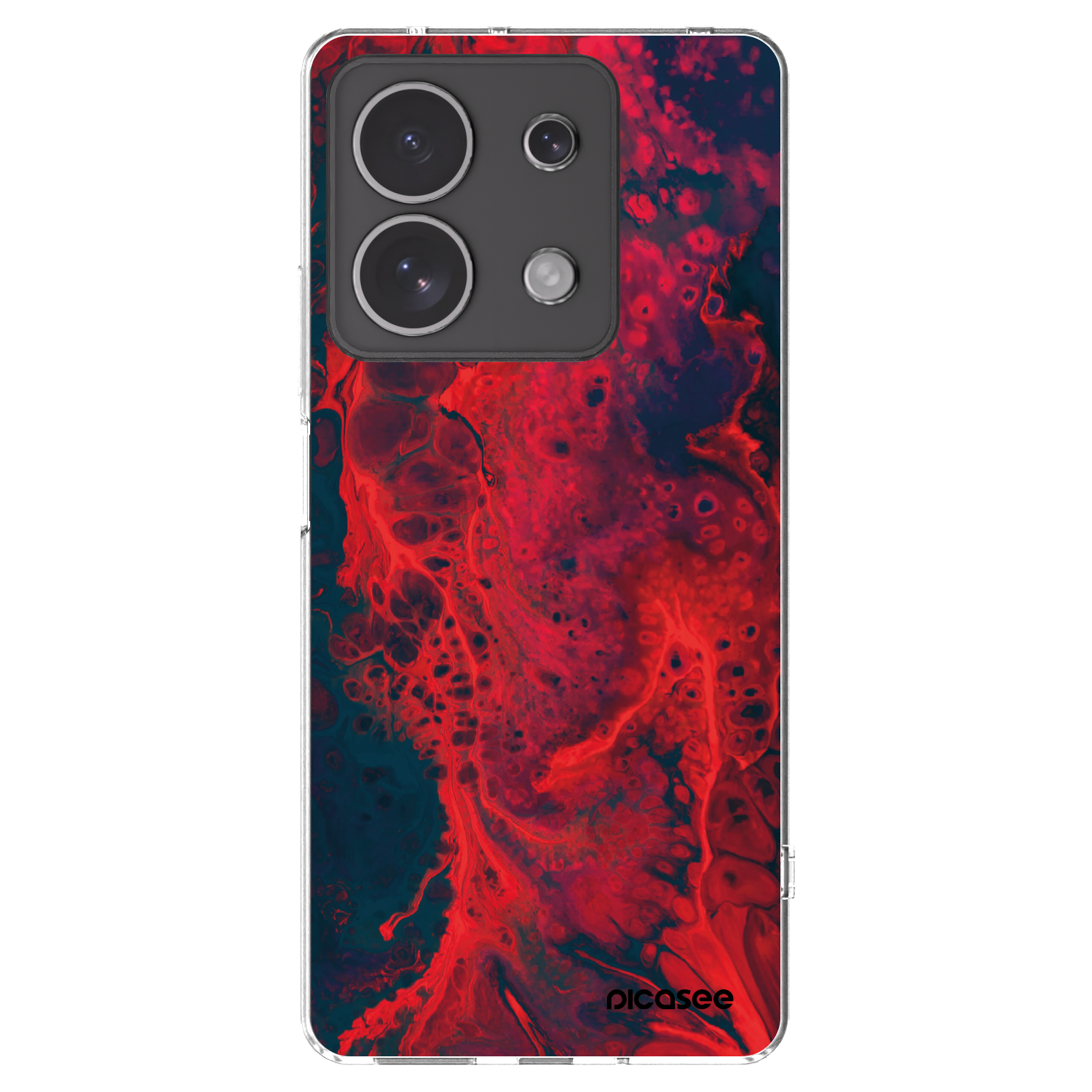 Picasee Xiaomi Redmi Note 13 4G Hülle - Transparentes Silikon - Organic red