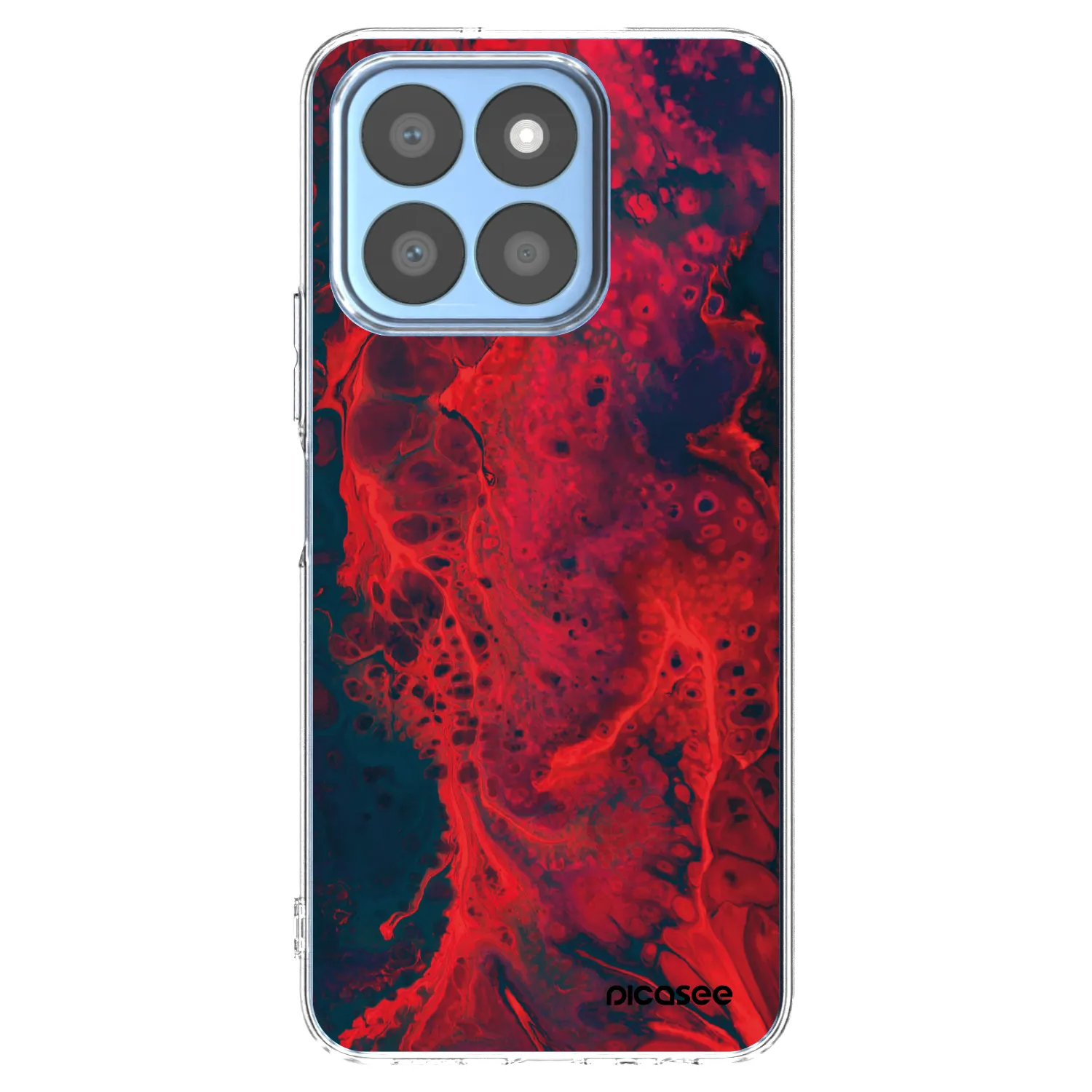 Picasee Honor X8b Hülle - Transparentes Silikon - Organic red
