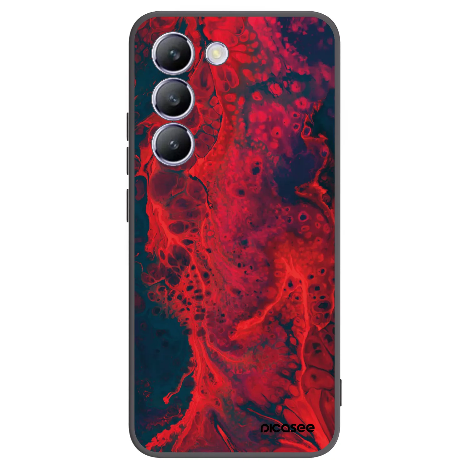 Picasee Vivo V40 SE 5G Hülle - Schwarzes Silikon - Organic red