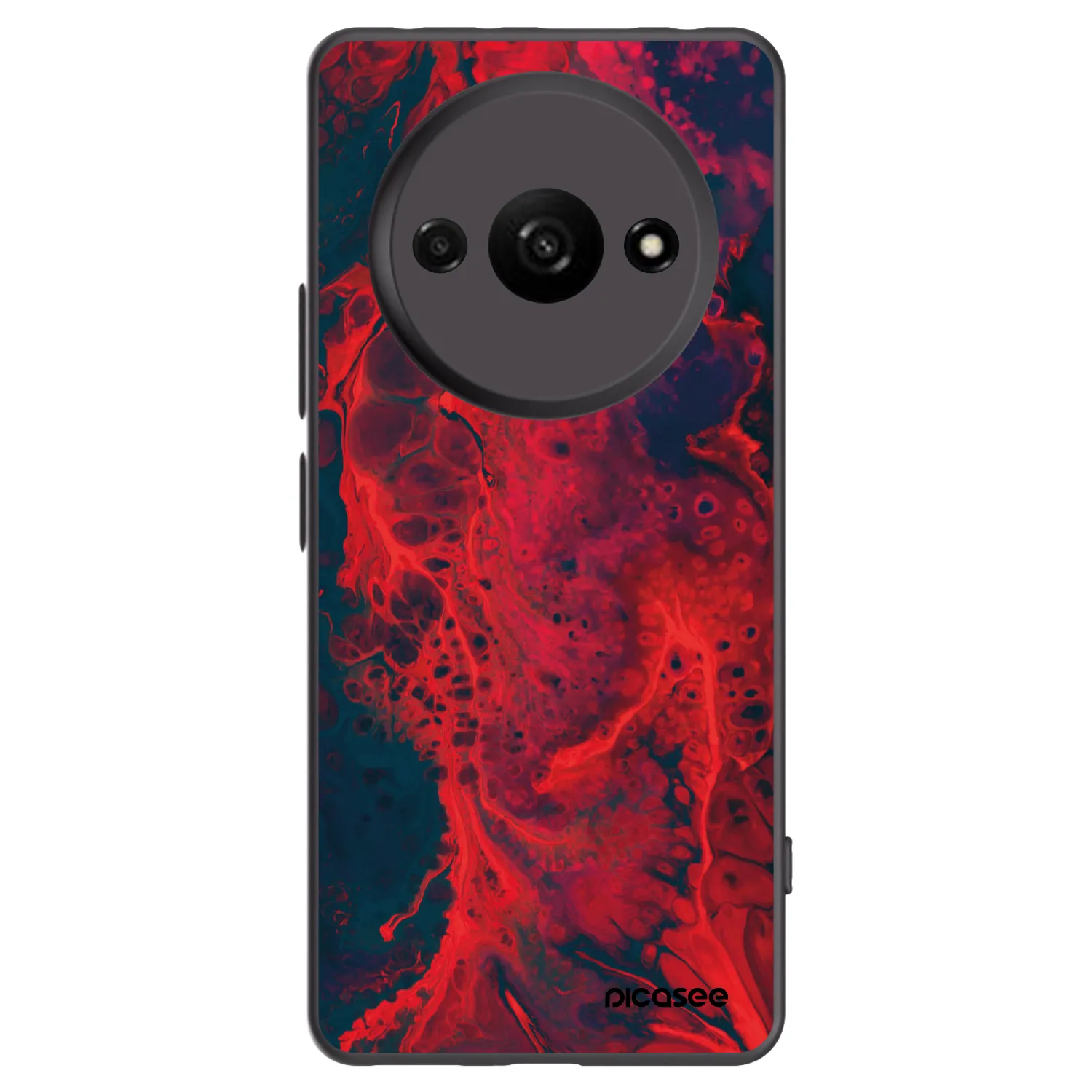 Picasee Xiaomi Redmi A3 Hülle - Schwarzes Silikon - Organic red