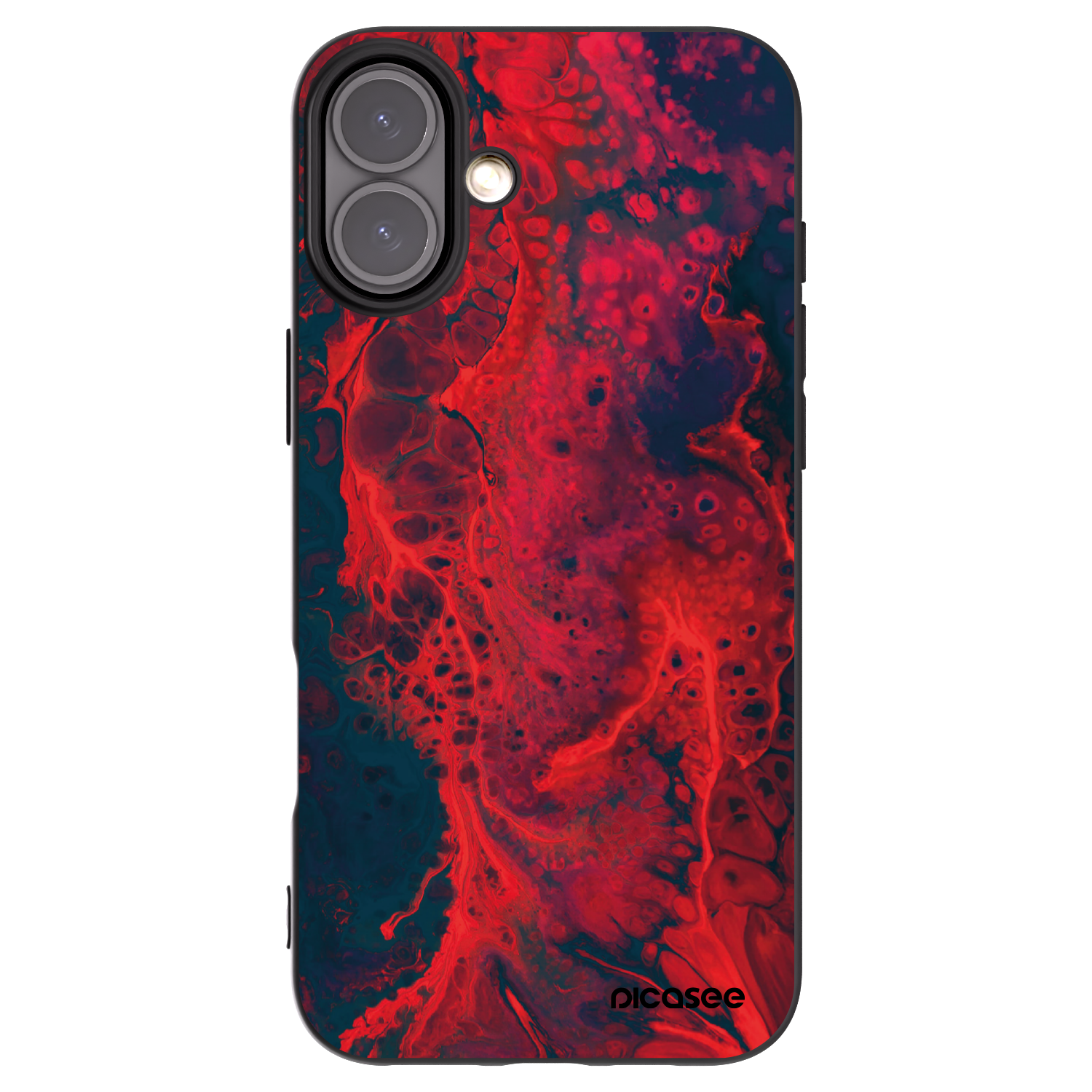 Picasee Apple iPhone 16 Plus Hülle - Schwarzes Silikon - Organic red
