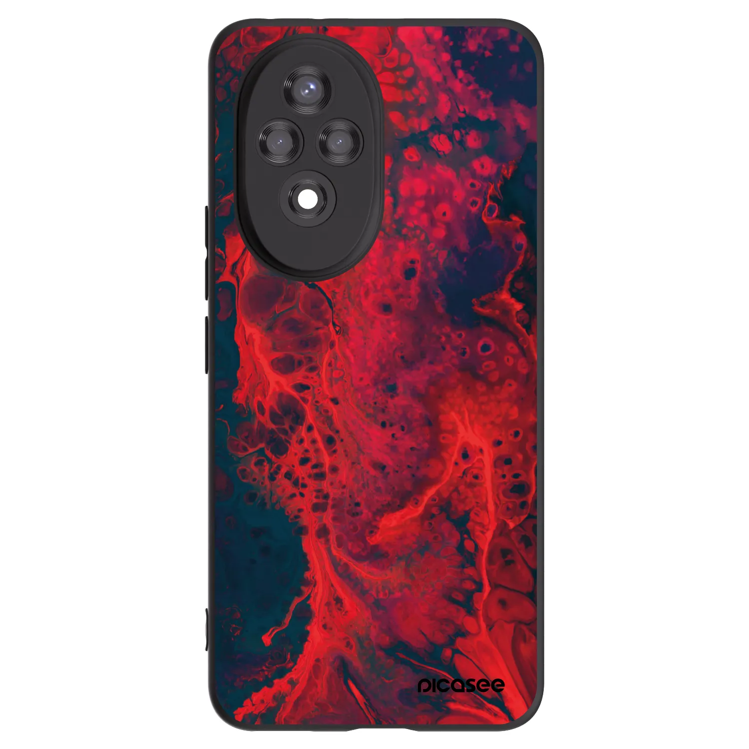 Picasee Honor 200 Pro 5G Hülle - Schwarzes Silikon - Organic red